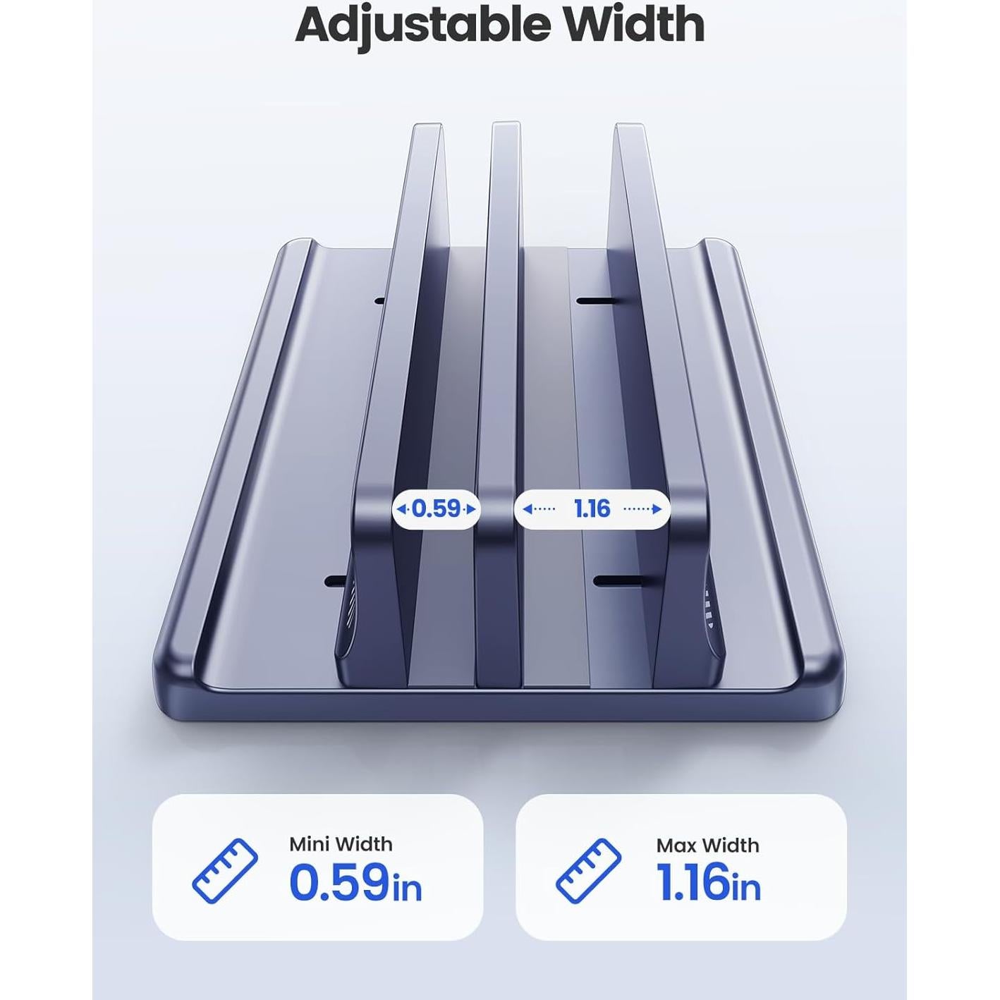 Soporte Vertical para Laptop EAXBUX 4 en 1 Ajustable Negro