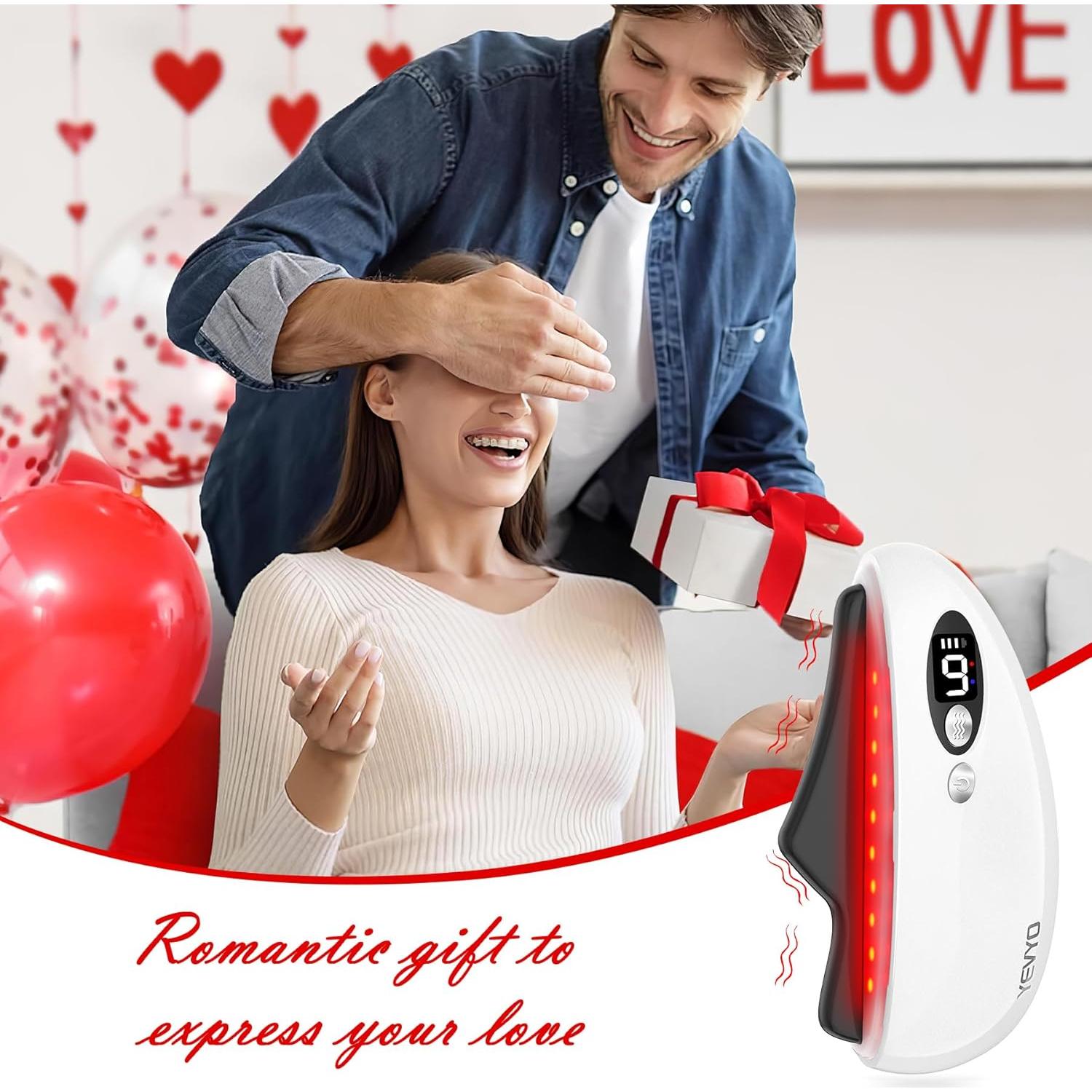 Herramienta Facial Gua Sha YEVYO GS2024 Obsidiana Calor y Vibración