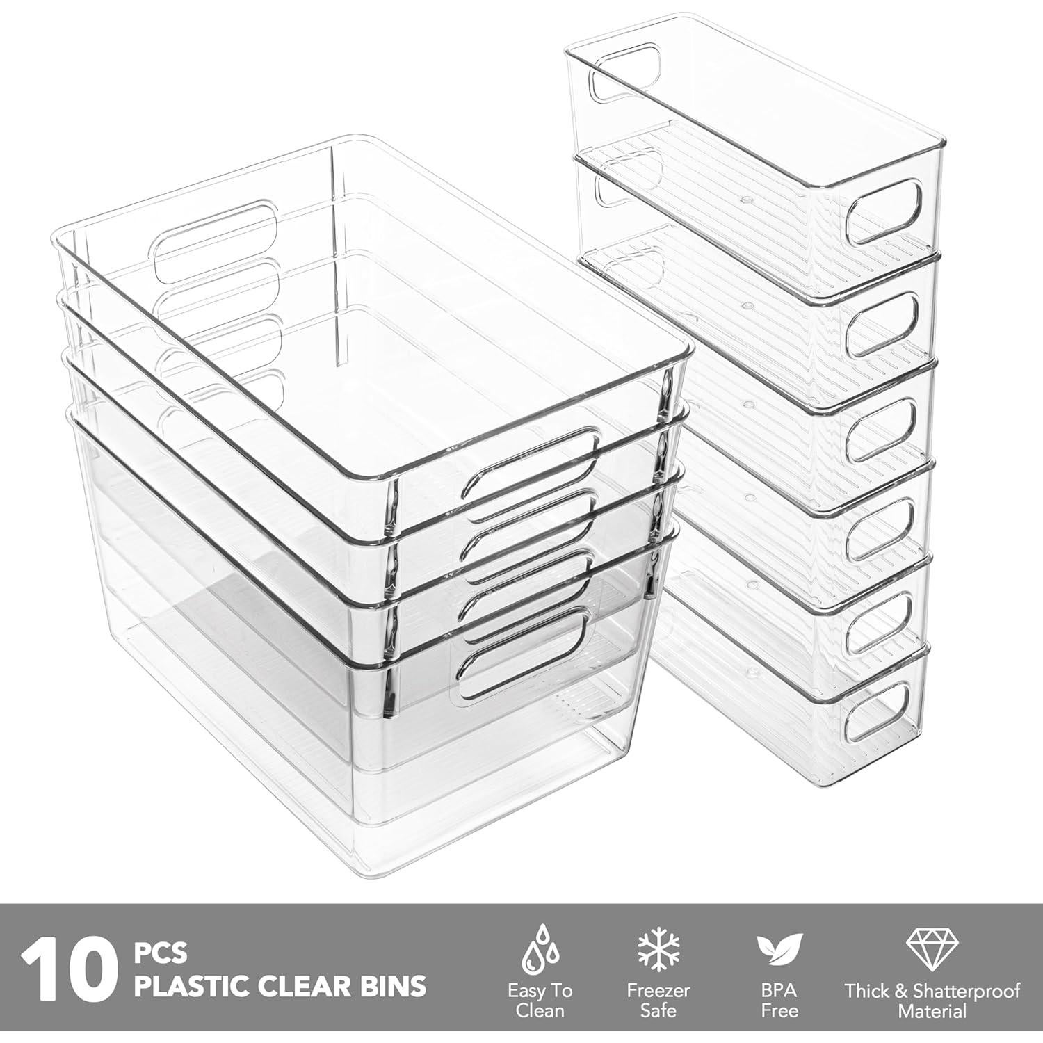 Juego de 10 Contenedores de Almacenamiento Tiawudi - 4 Grandes y 6 Pequeños