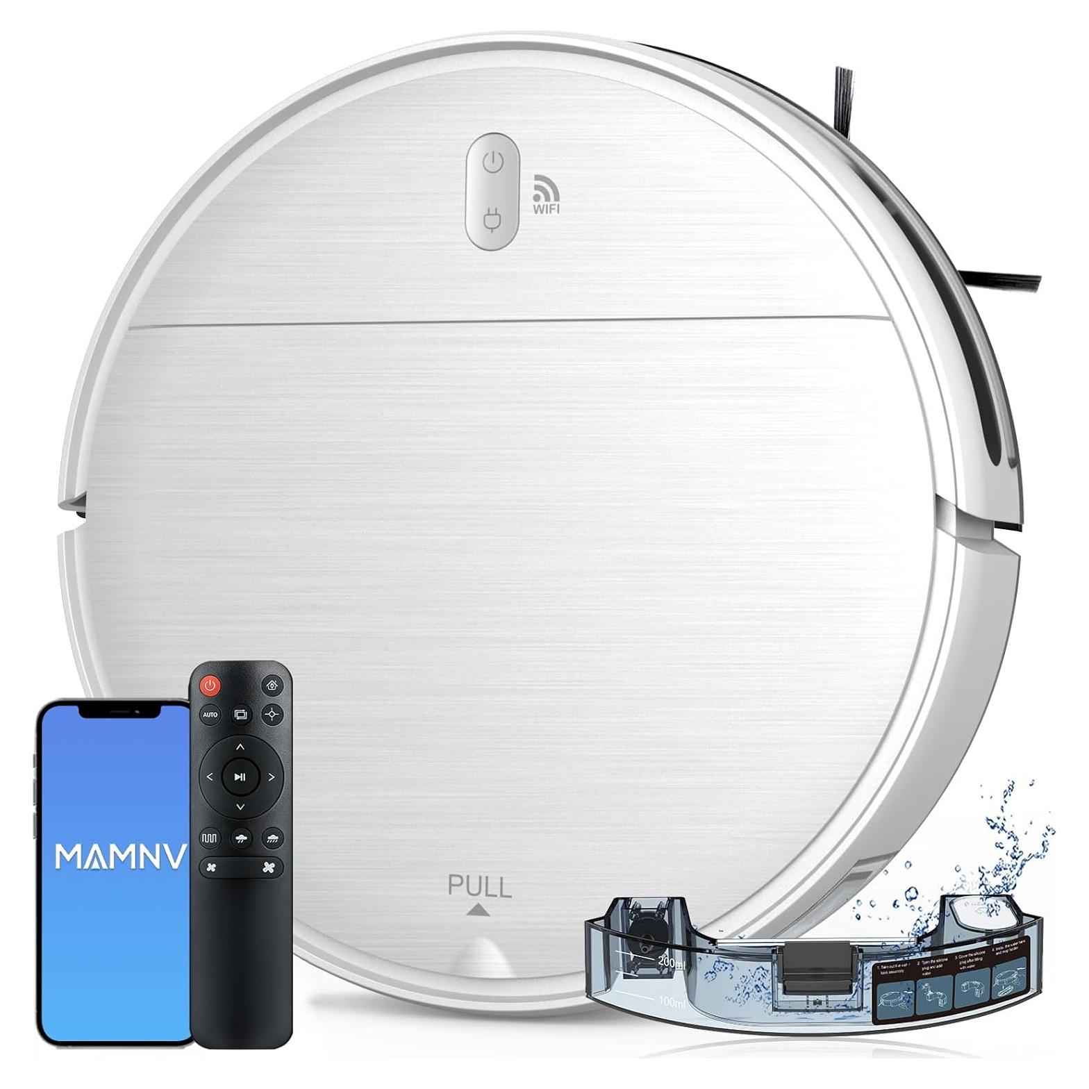 Robot Aspiradora y Mopa MAMNV BR151, 2 en 1, 2300Pa, Control Voz