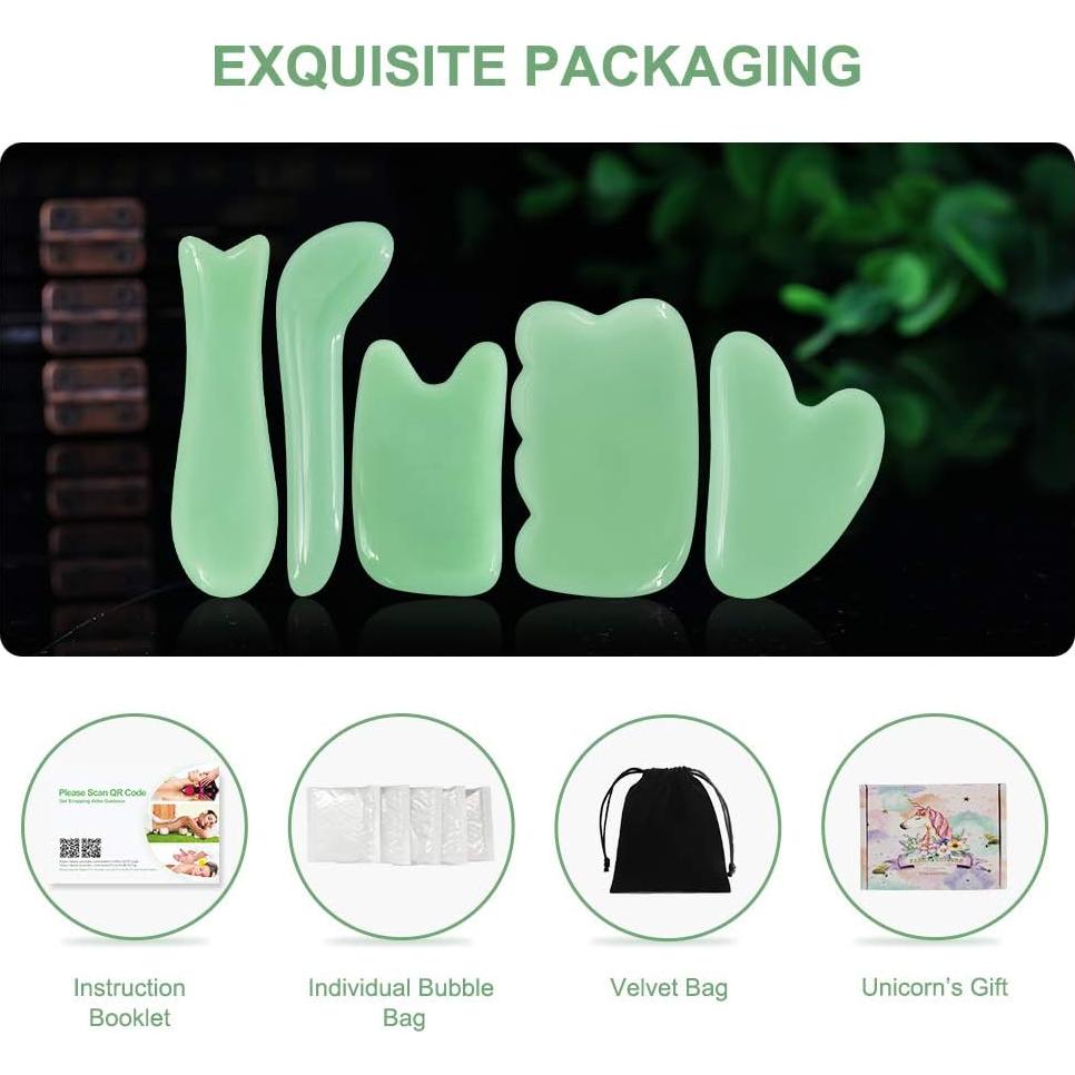 Airogym Set de Masaje Gua Sha 5 Piezas Verde - Terapia Física