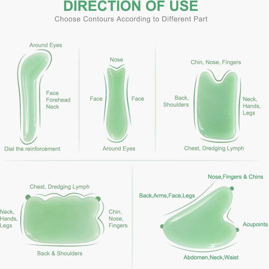 Airogym Set de Masaje Gua Sha 5 Piezas Verde - Terapia Física