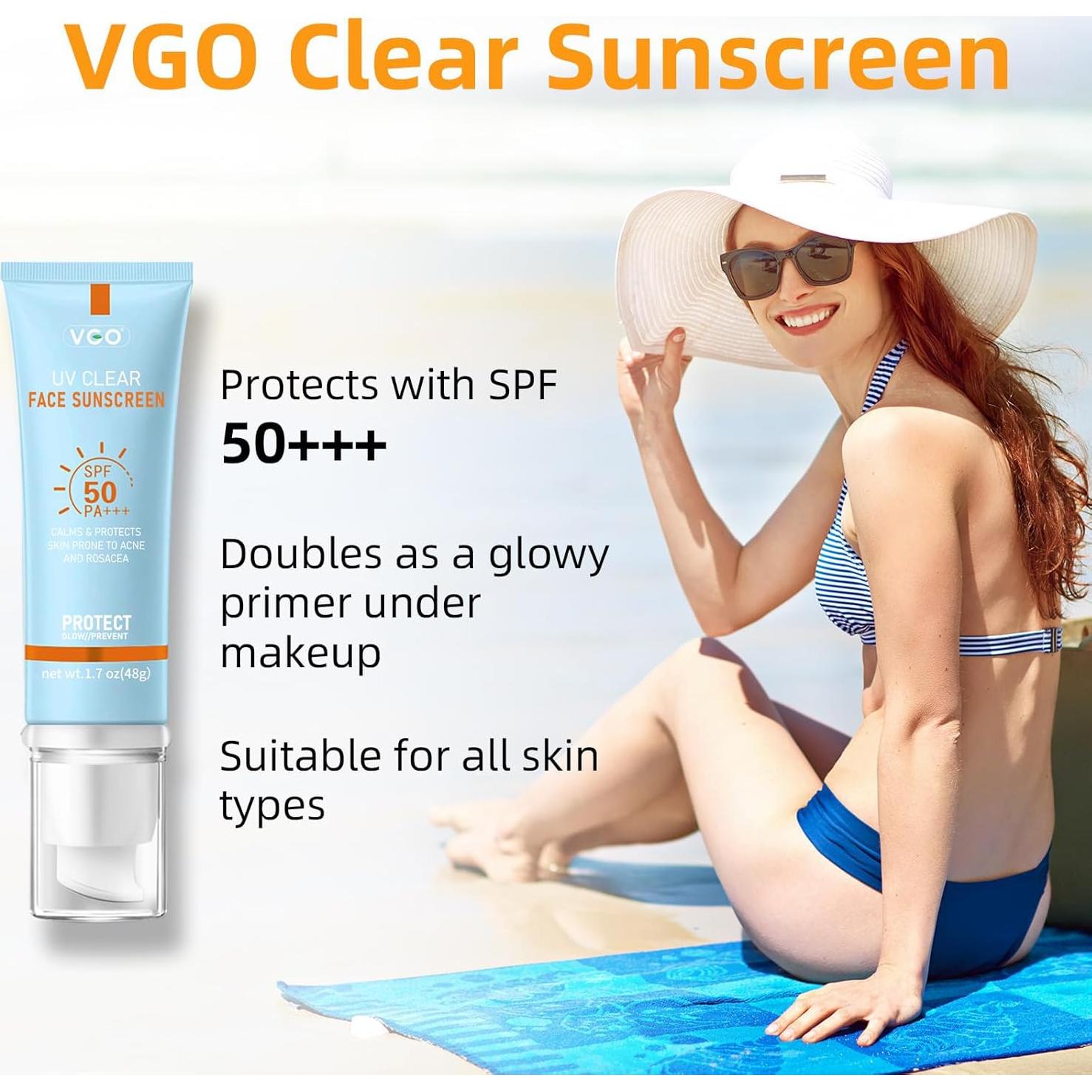 Protector Solar Facial VGO Transparente SPF 50 50ml