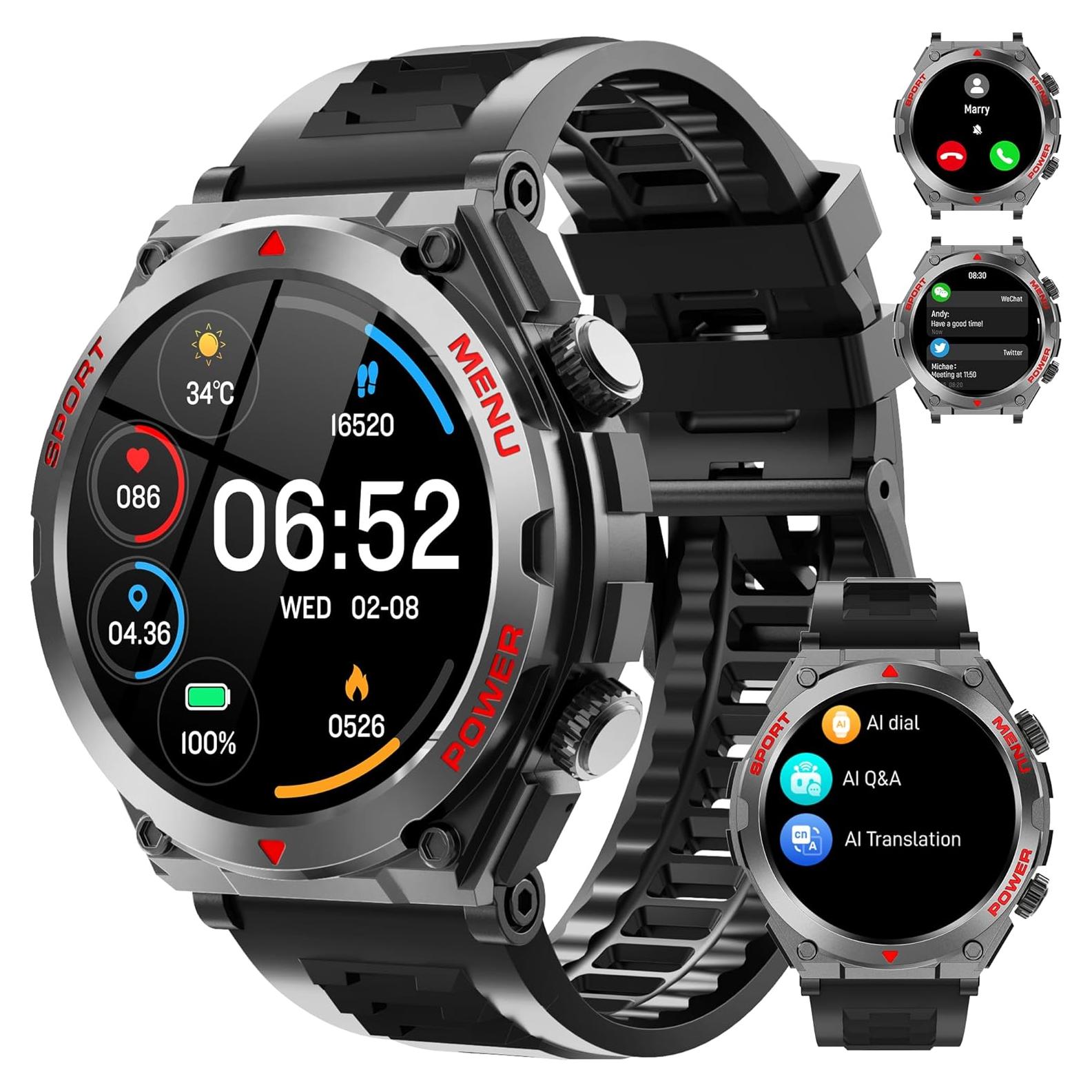 Reloj Inteligente Militar Jdcrsj AI66, 1.52" HD, IP68, Fitness
