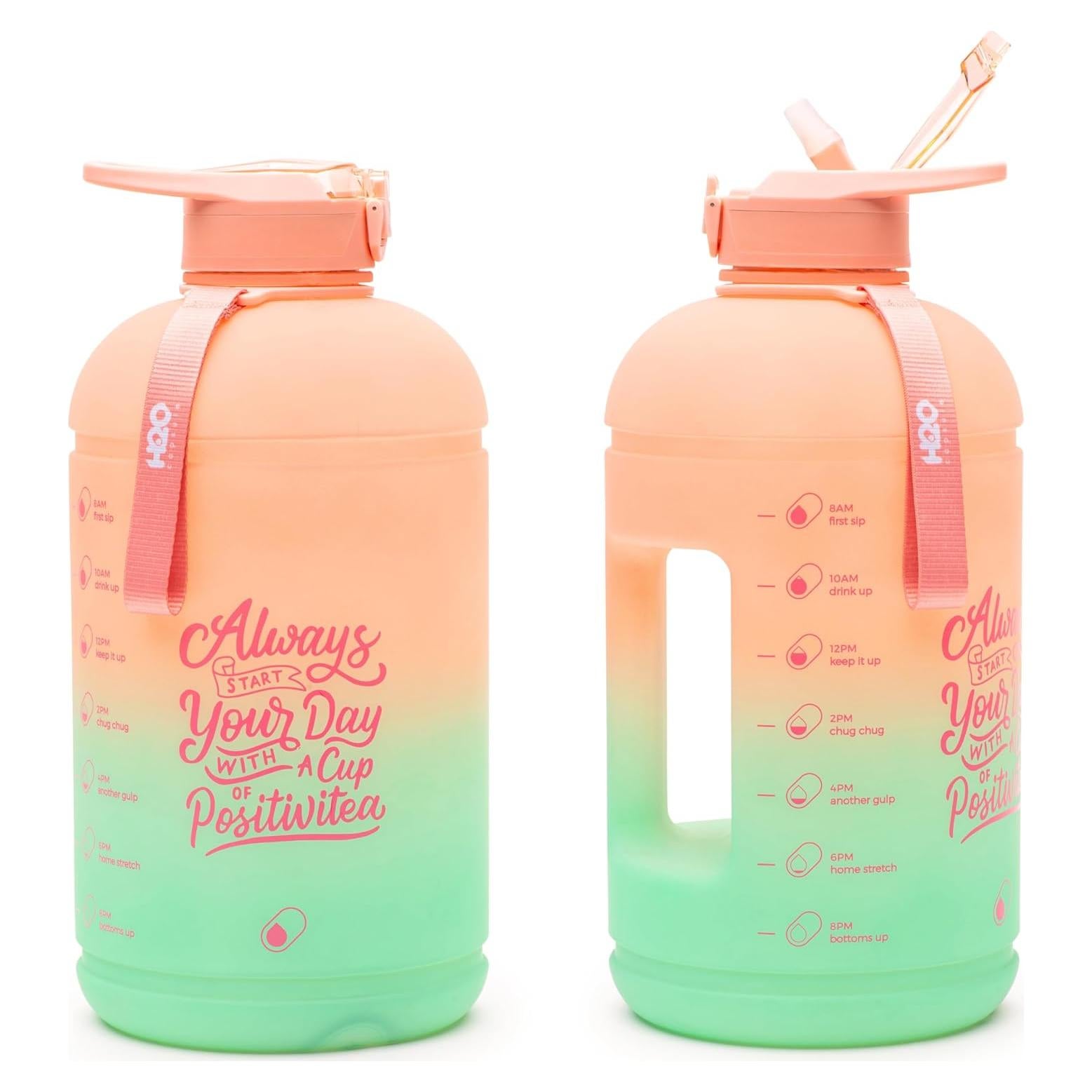 Botella de Agua H2O Capsule 1 Galón Motivacional Flor de Loto