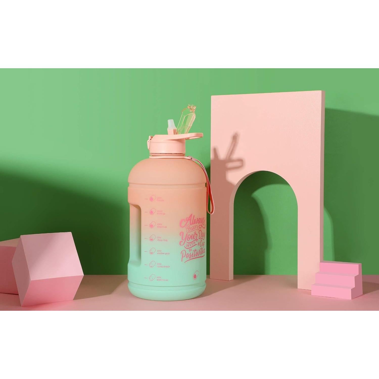 Botella de Agua H2O Capsule 1 Galón Motivacional Flor de Loto