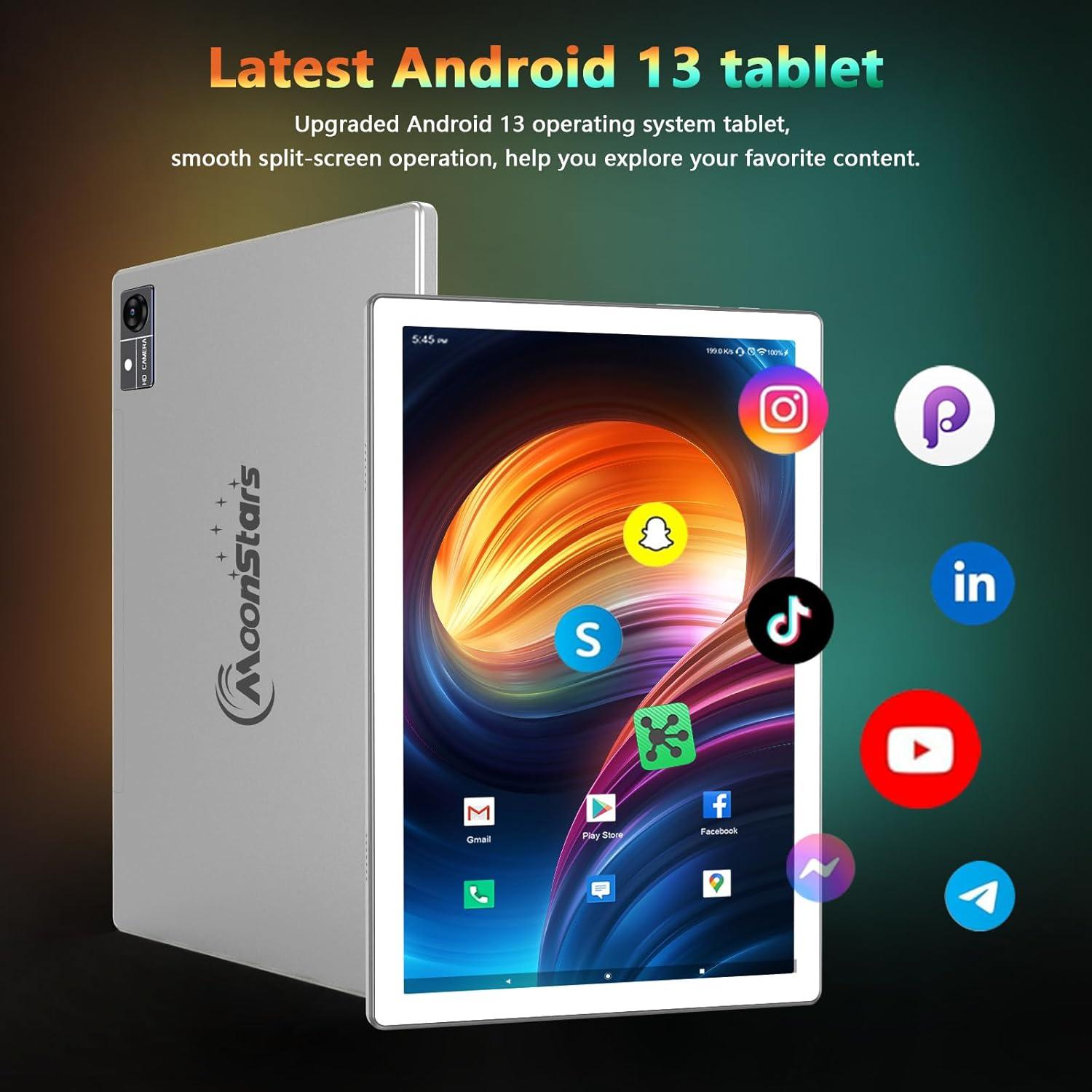 Tableta Android 13 MOONSTARS D115A 128GB 10.1" 5G HD