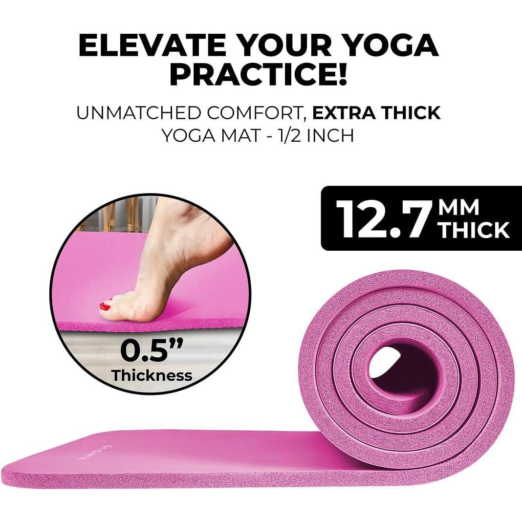 Conjunto de Esteras de Yoga HemingWeigh Rosa 6 Piezas Antideslizantes