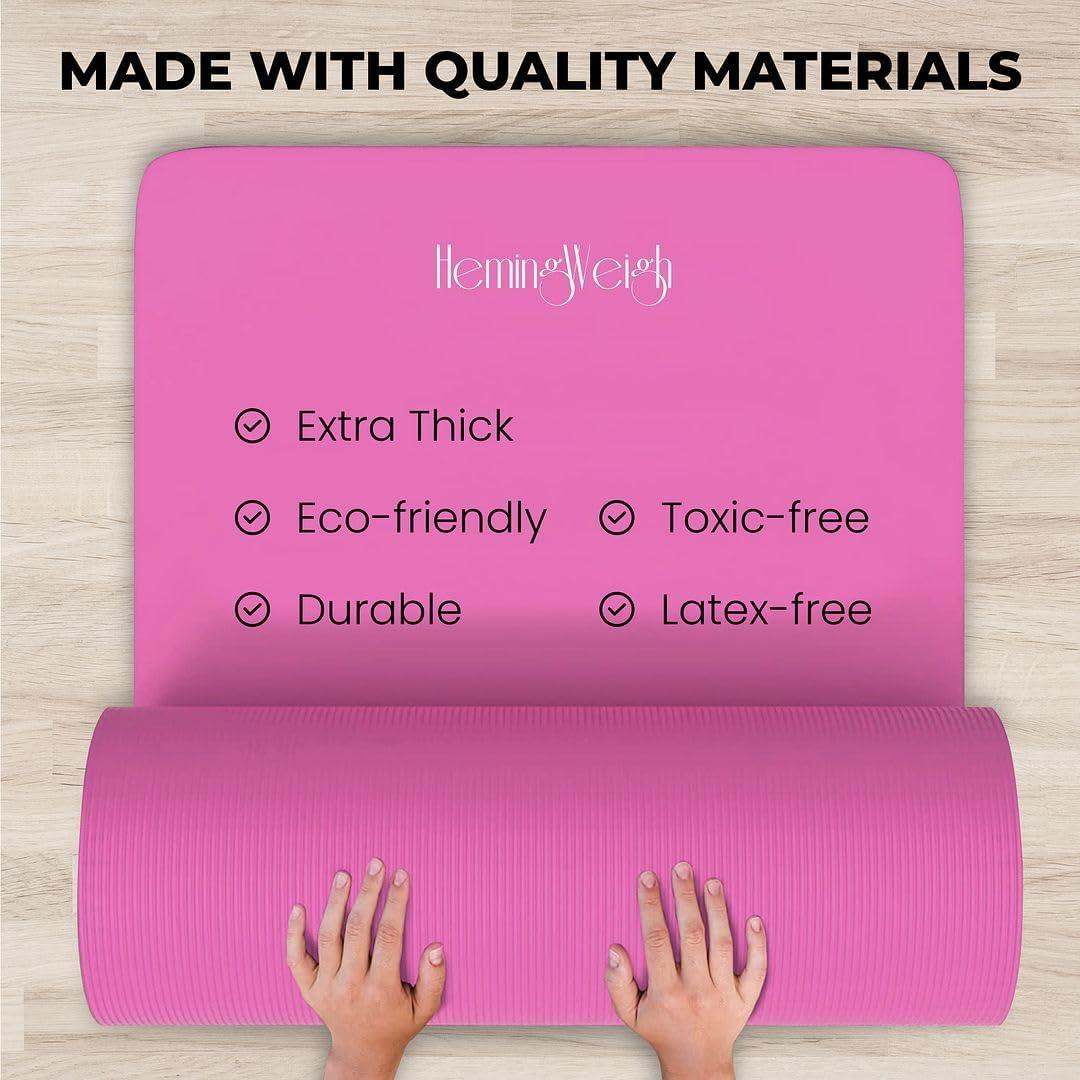 Conjunto de Esteras de Yoga HemingWeigh Rosa 6 Piezas Antideslizantes