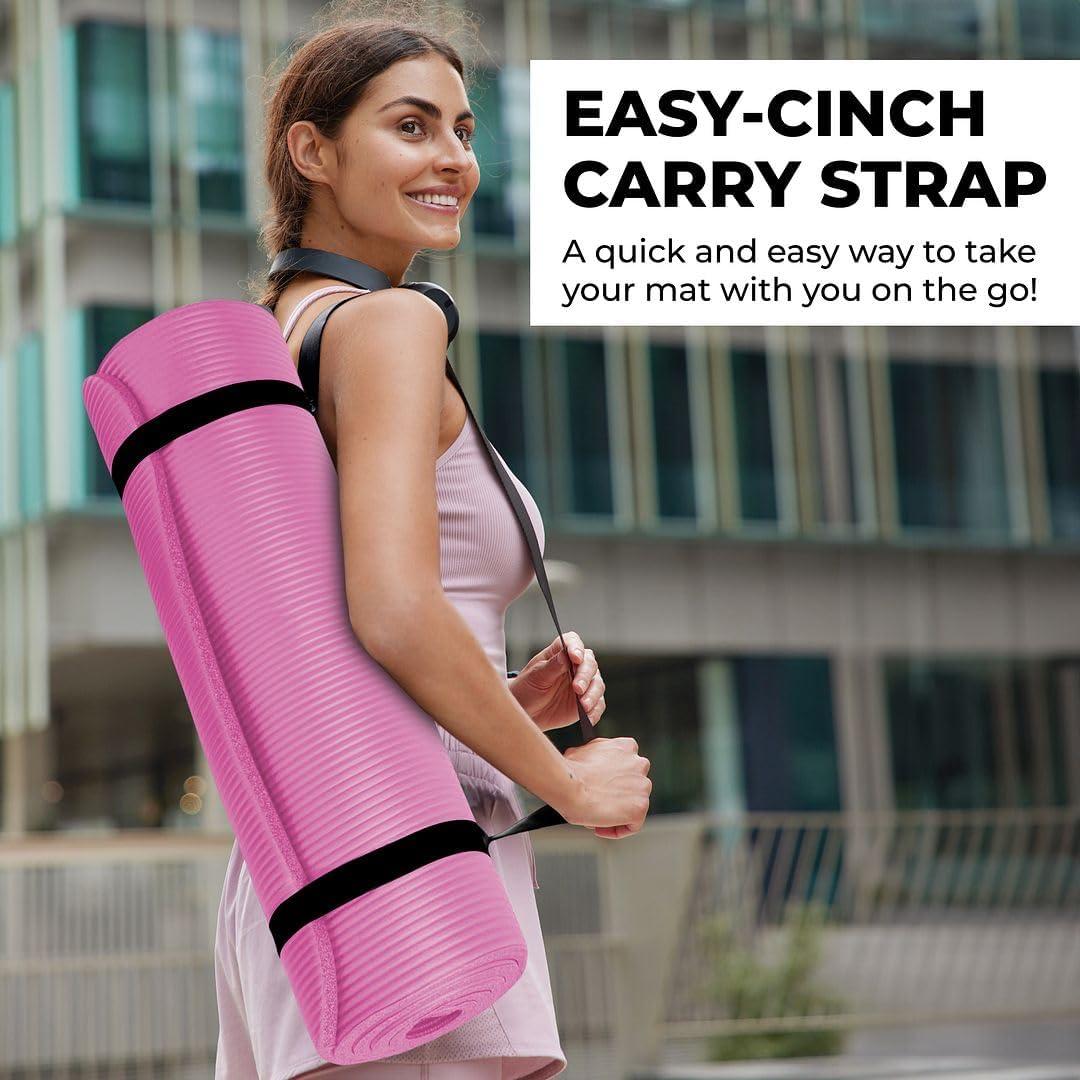 Conjunto de Esteras de Yoga HemingWeigh Rosa 6 Piezas Antideslizantes