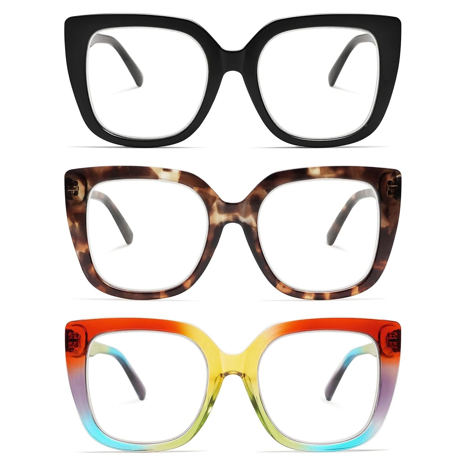 Paquete de 3 Gafas de Lectura Retro para Mujeres con Bloqueo de Luz Azul AM6072