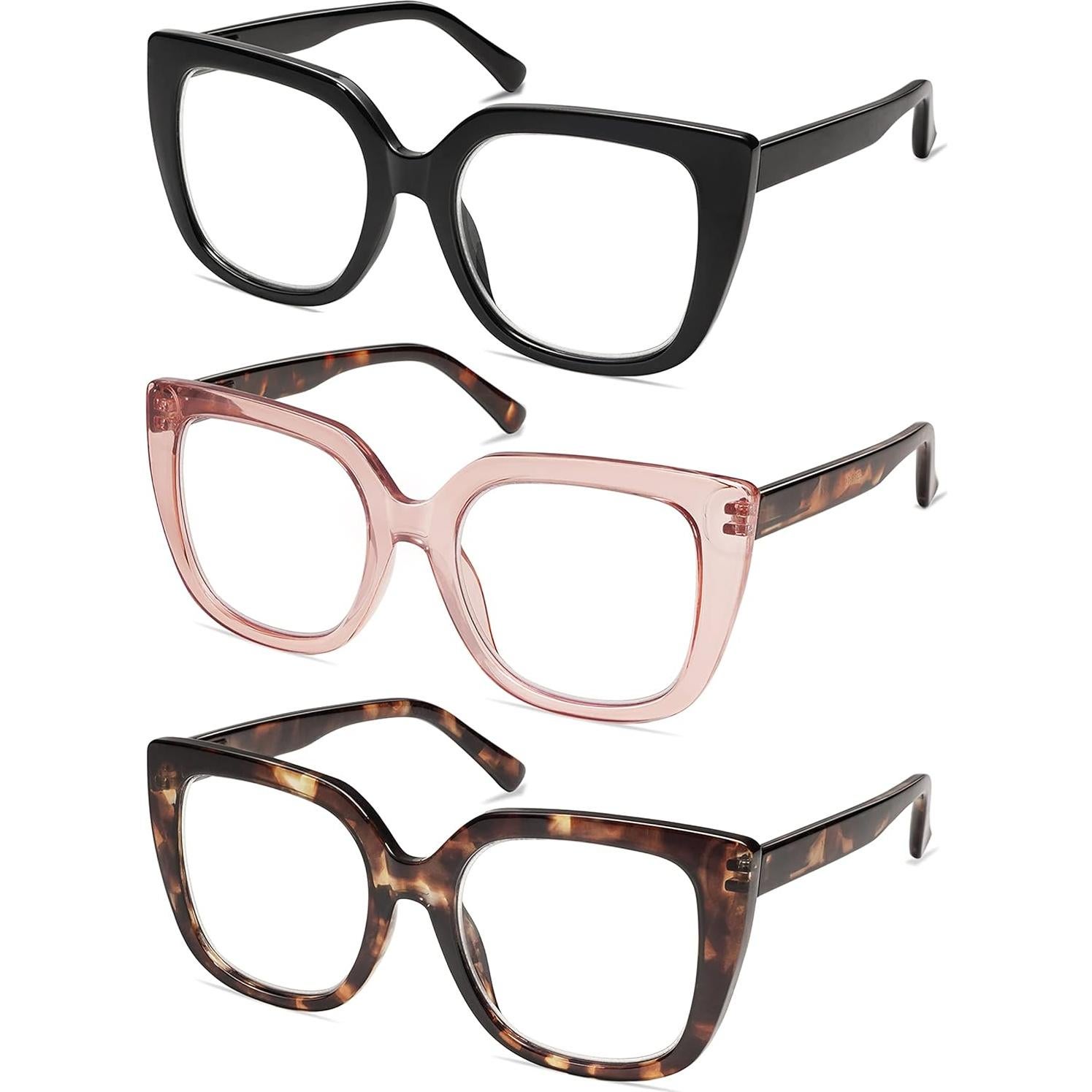 Paquete de 3 Gafas de Lectura Retro para Mujeres con Bloqueo de Luz Azul AM6072