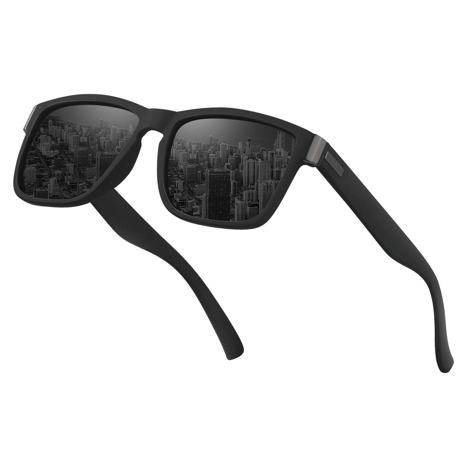 Gafas de sol polarizadas Farrobor UV400 para hombres negras