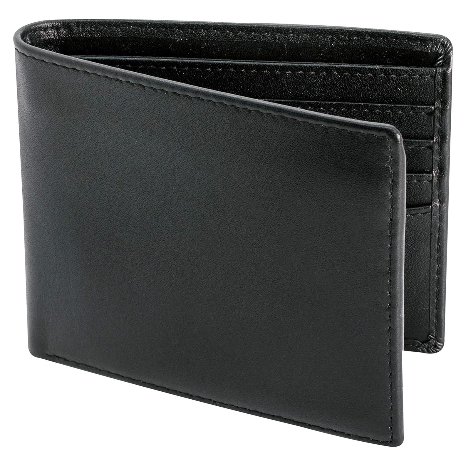 Billetera de Cuero Stay Fine Bifold RFID Negra 10.9x8.9cm