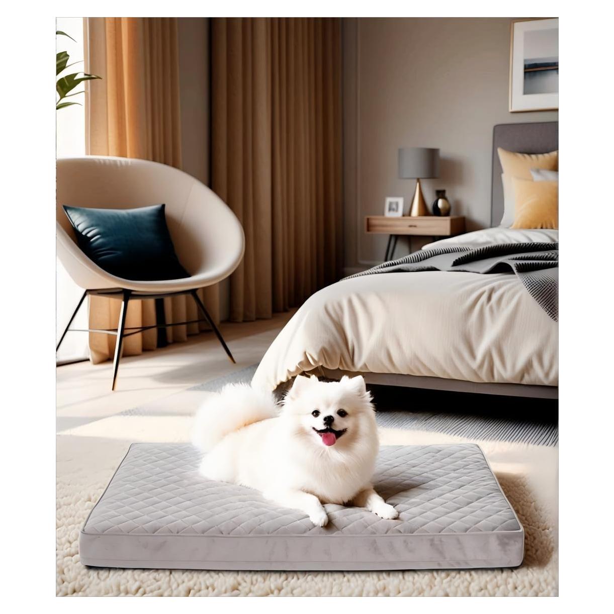 Cama ortopédica para perros NUPIDA 58x43 cm impermeable gris