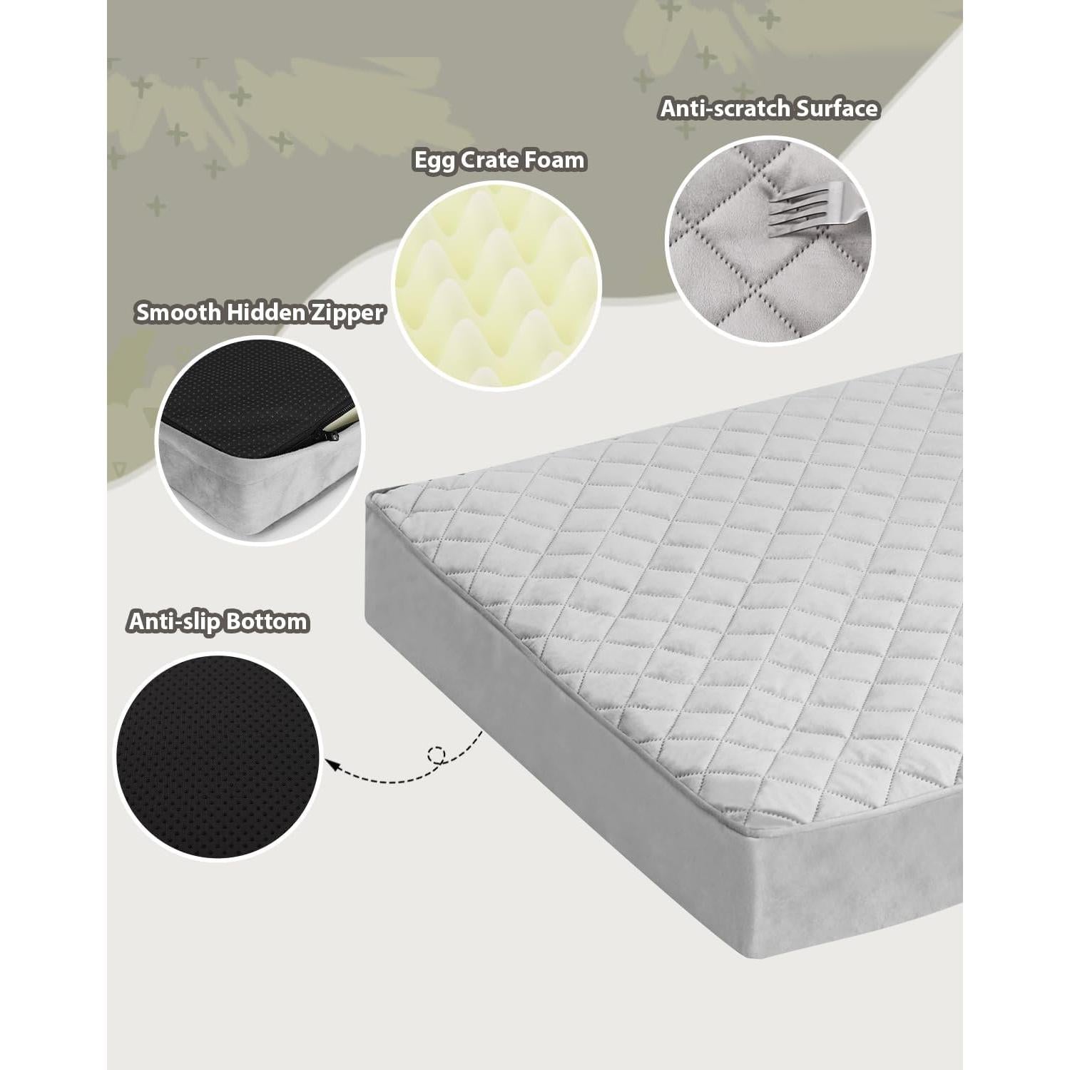 Cama ortopédica para perros NUPIDA 58x43 cm impermeable gris