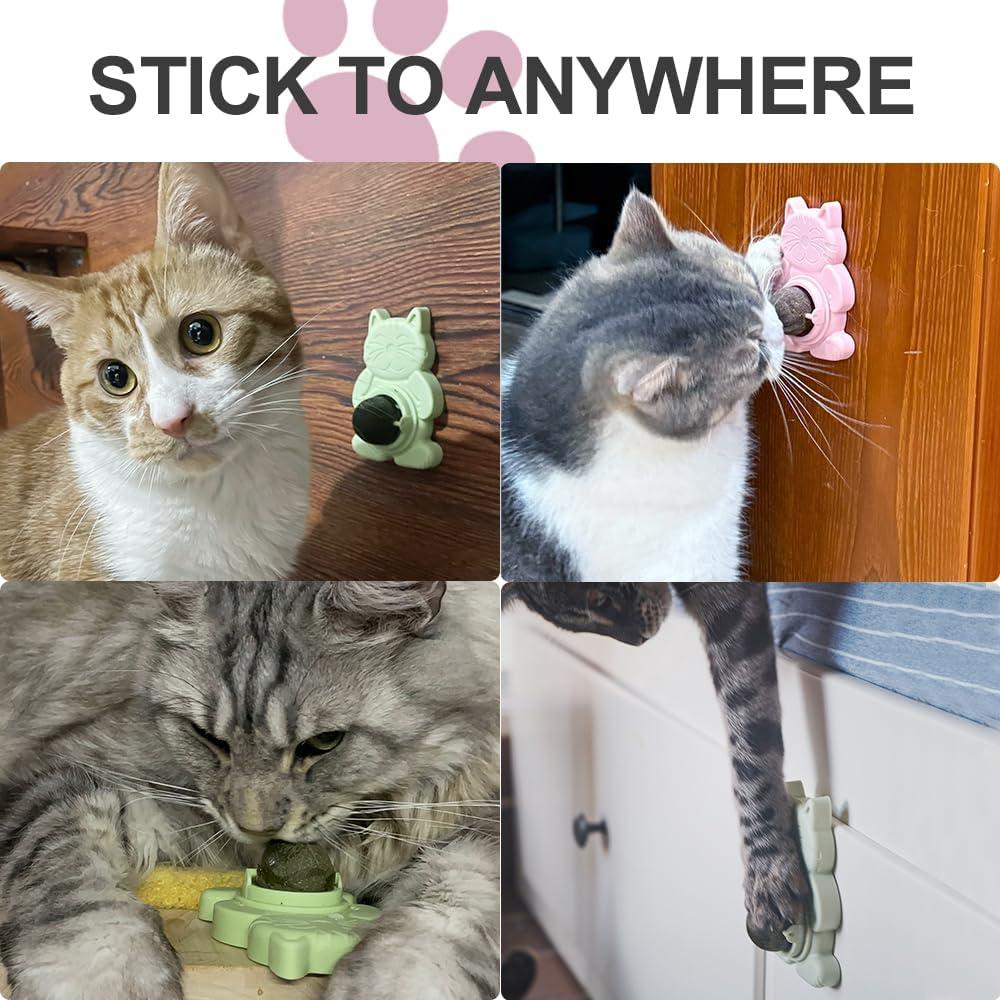 Juguetes para Gatos Eaireys - 3 Bolas de Catnip Natural