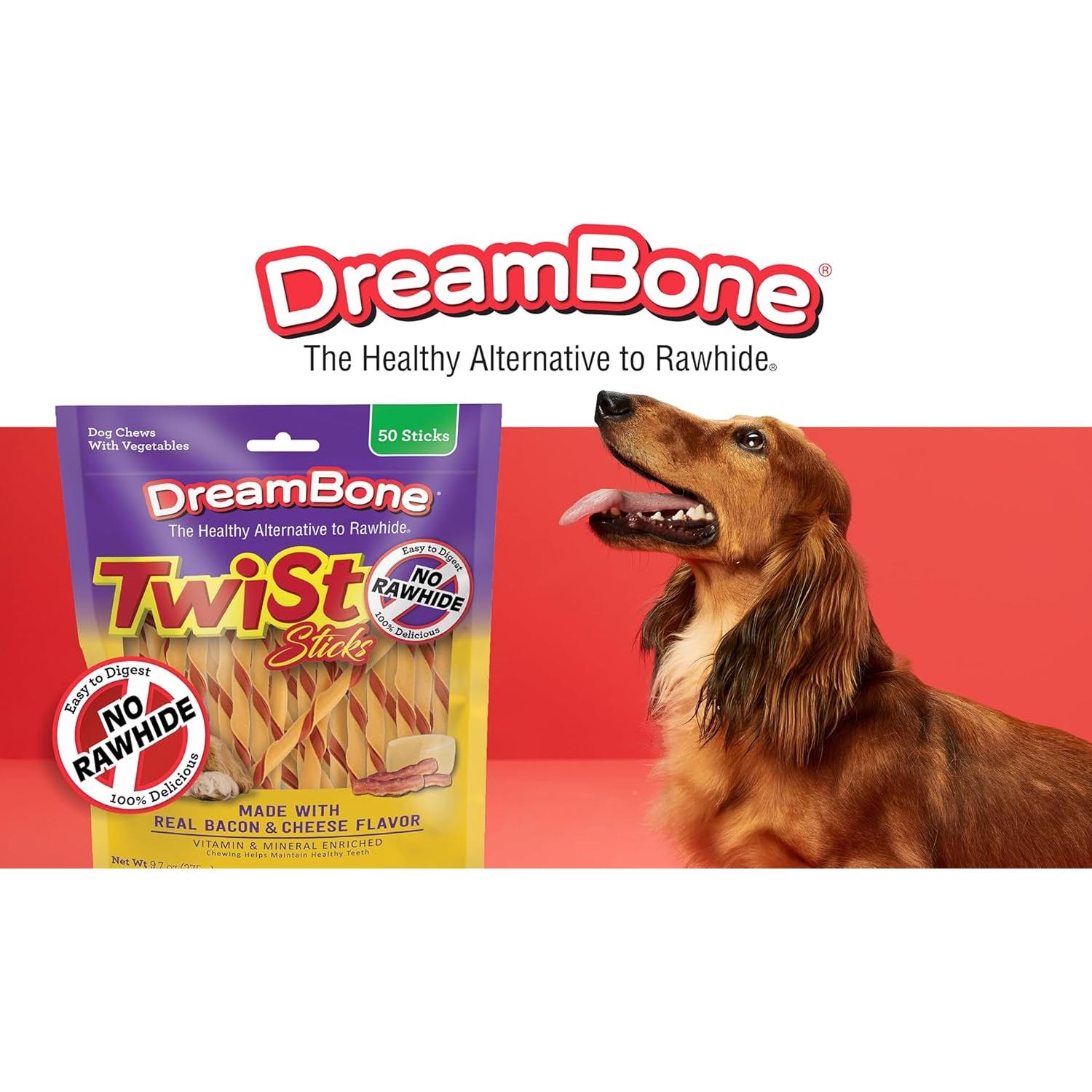 Palitos Torcidos DreamBone 50 Unidades Sabor Tocino y Queso