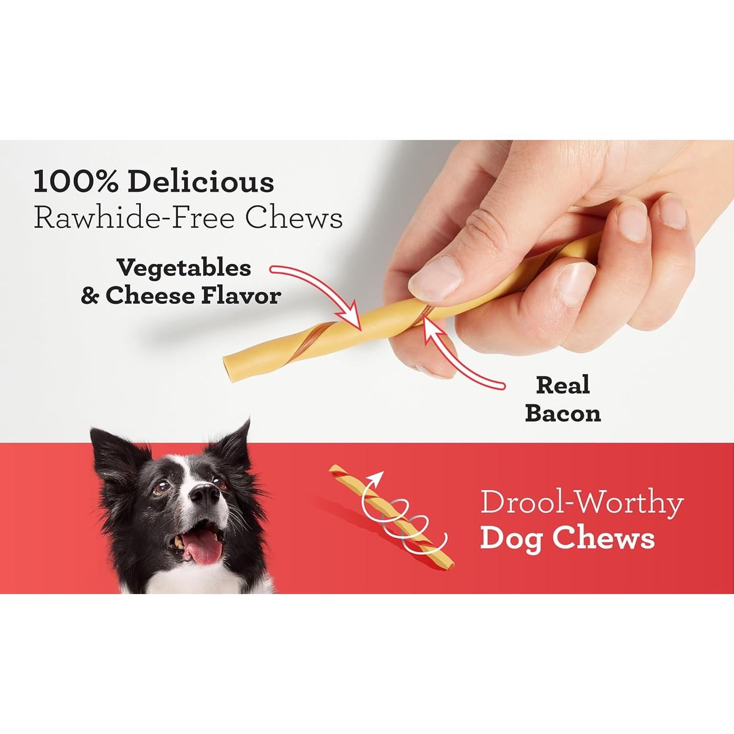 Palitos Torcidos DreamBone 50 Unidades Sabor Tocino y Queso