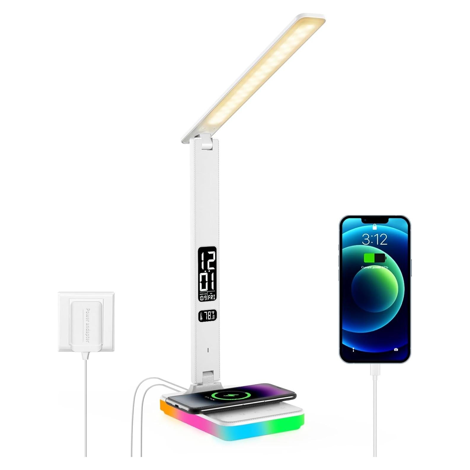 Lámpara de Escritorio LED Oviouit N7-Pro con Cargador Inalámbrico