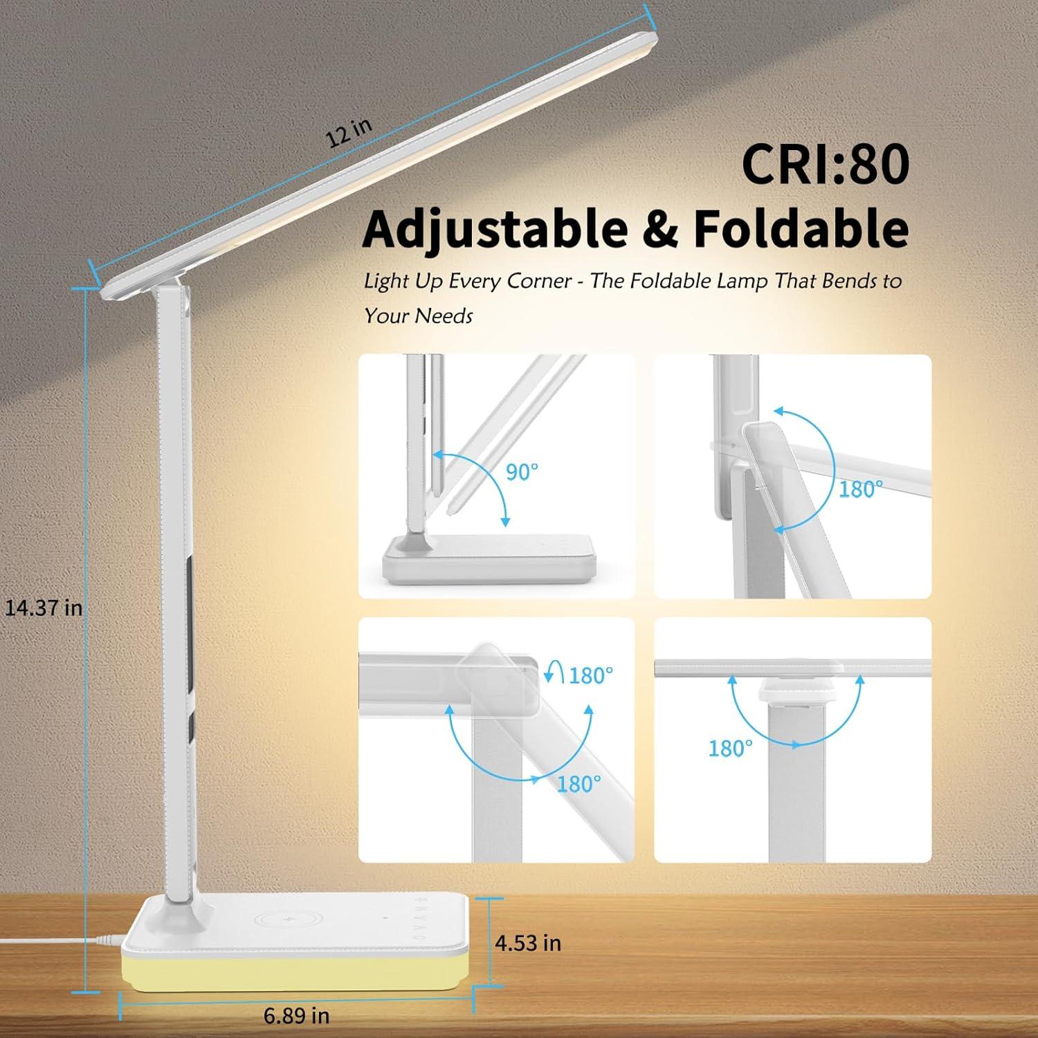 Lámpara de Escritorio LED Oviouit N7-Pro con Cargador Inalámbrico