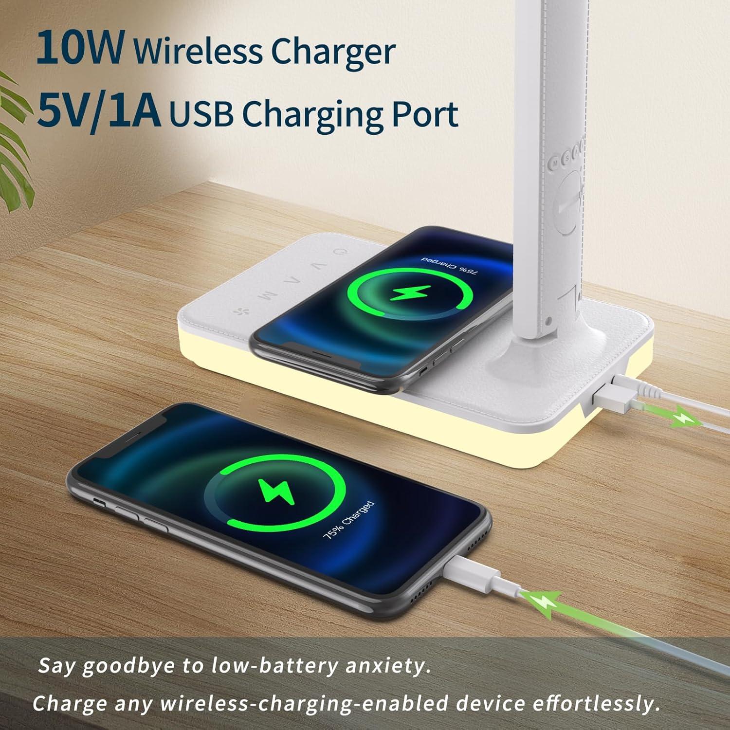 Lámpara de Escritorio LED Oviouit N7-Pro con Cargador Inalámbrico