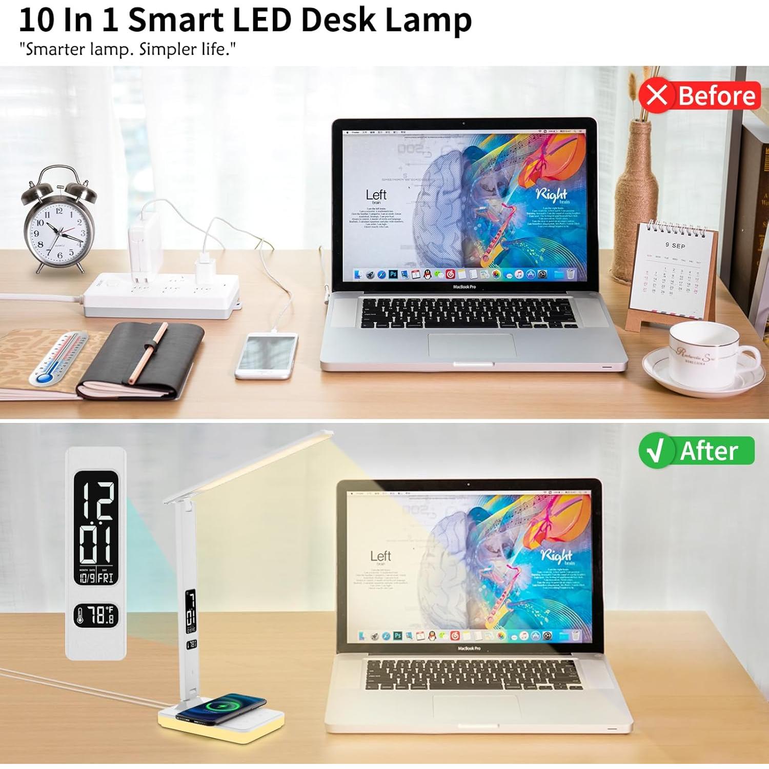 Lámpara de Escritorio LED Oviouit N7-Pro con Cargador Inalámbrico