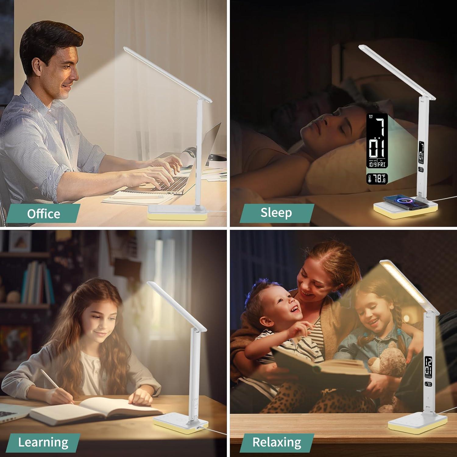 Lámpara de Escritorio LED Oviouit N7-Pro con Cargador Inalámbrico