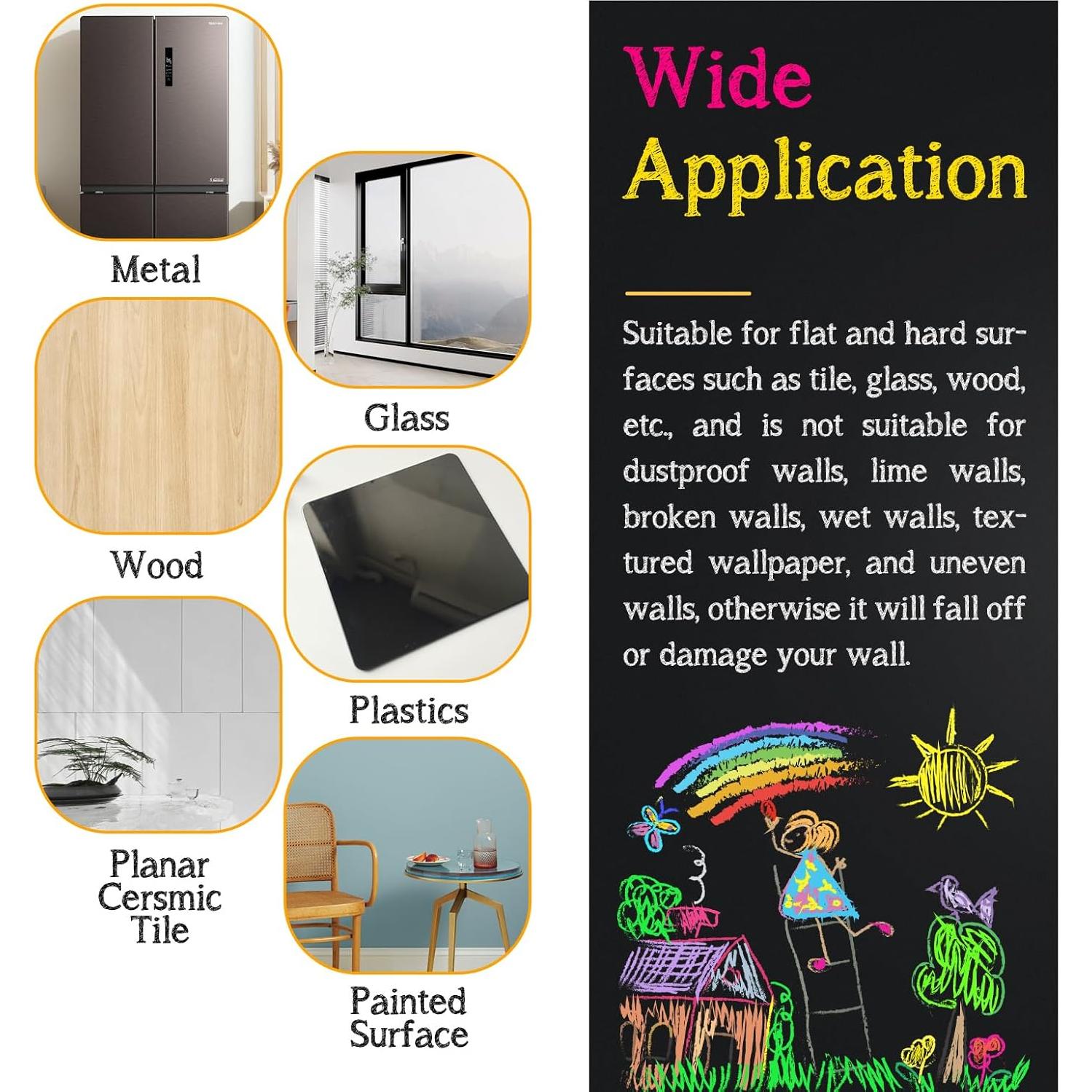 Papel Contacto Pizarra Magnética Ykall 120x45.7cm Autoadhesivo