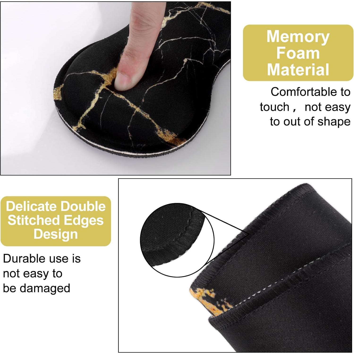 Conjunto de Almohadillas iLeadon 4 Piezas Mármol Negro y Dorado