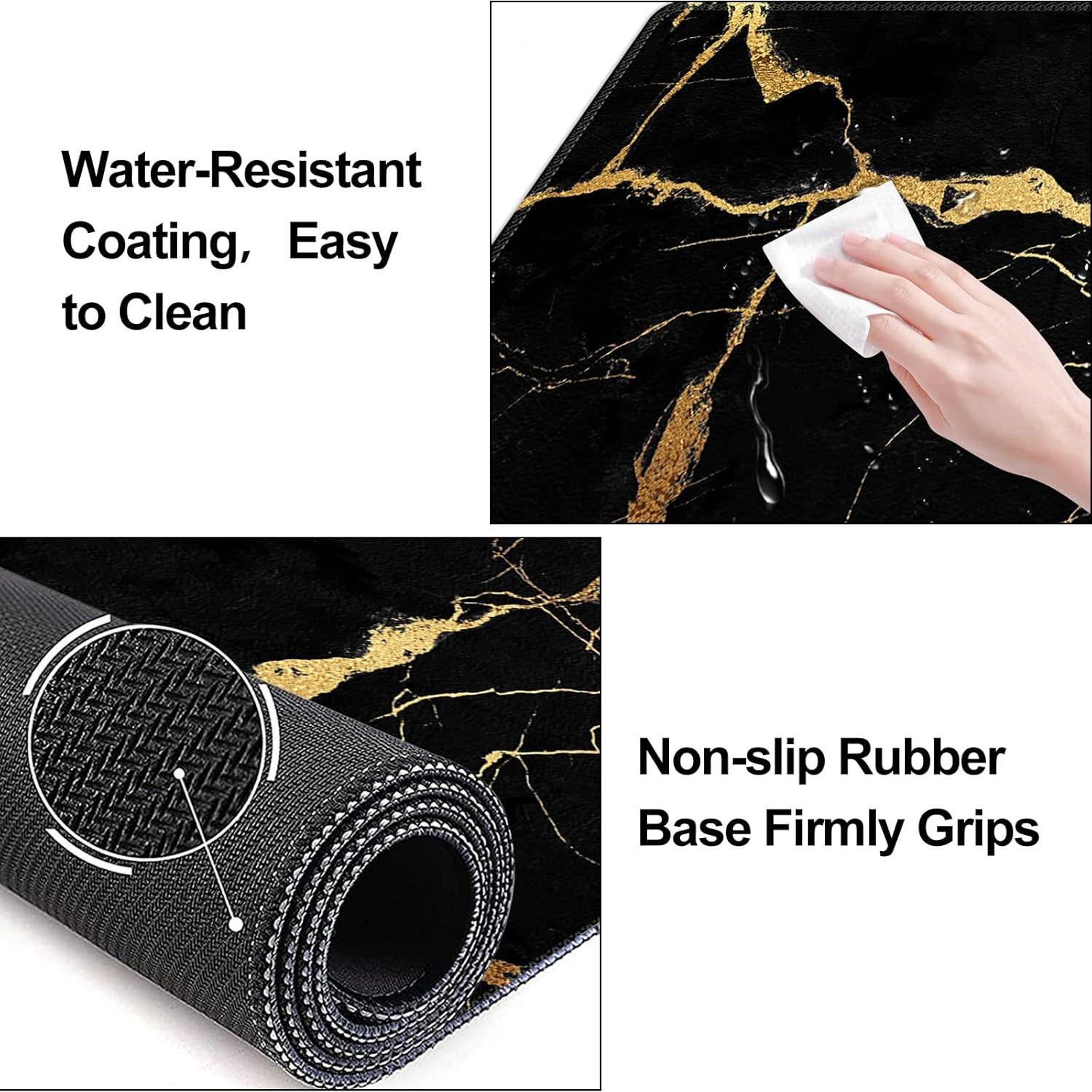 Conjunto de Almohadillas iLeadon 4 Piezas Mármol Negro y Dorado