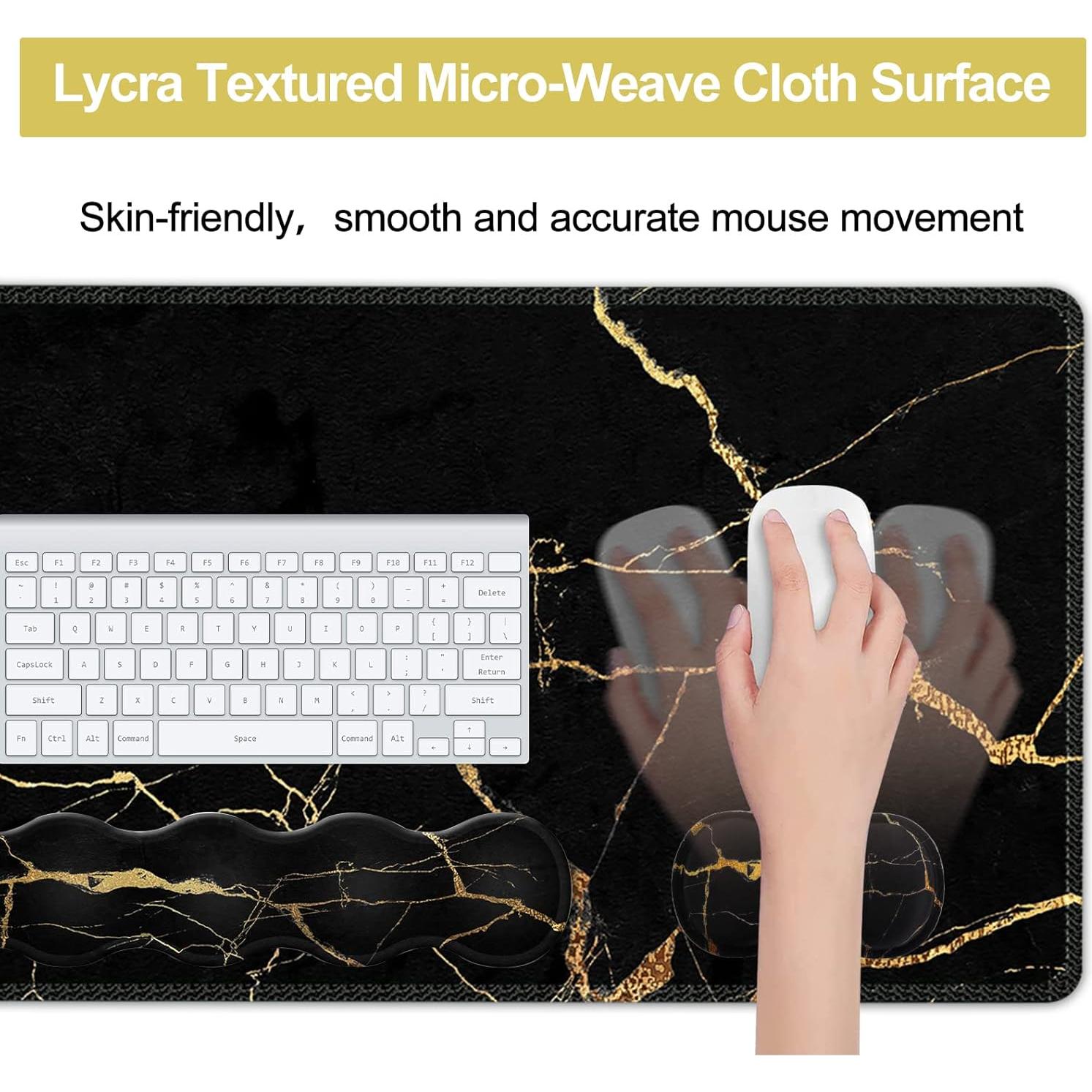 Conjunto de Almohadillas iLeadon 4 Piezas Mármol Negro y Dorado