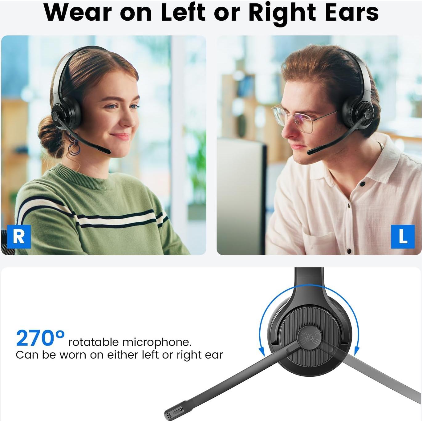 Auriculares Inalámbricos EKSA H3 Bluetooth 5.4 con Micrófono