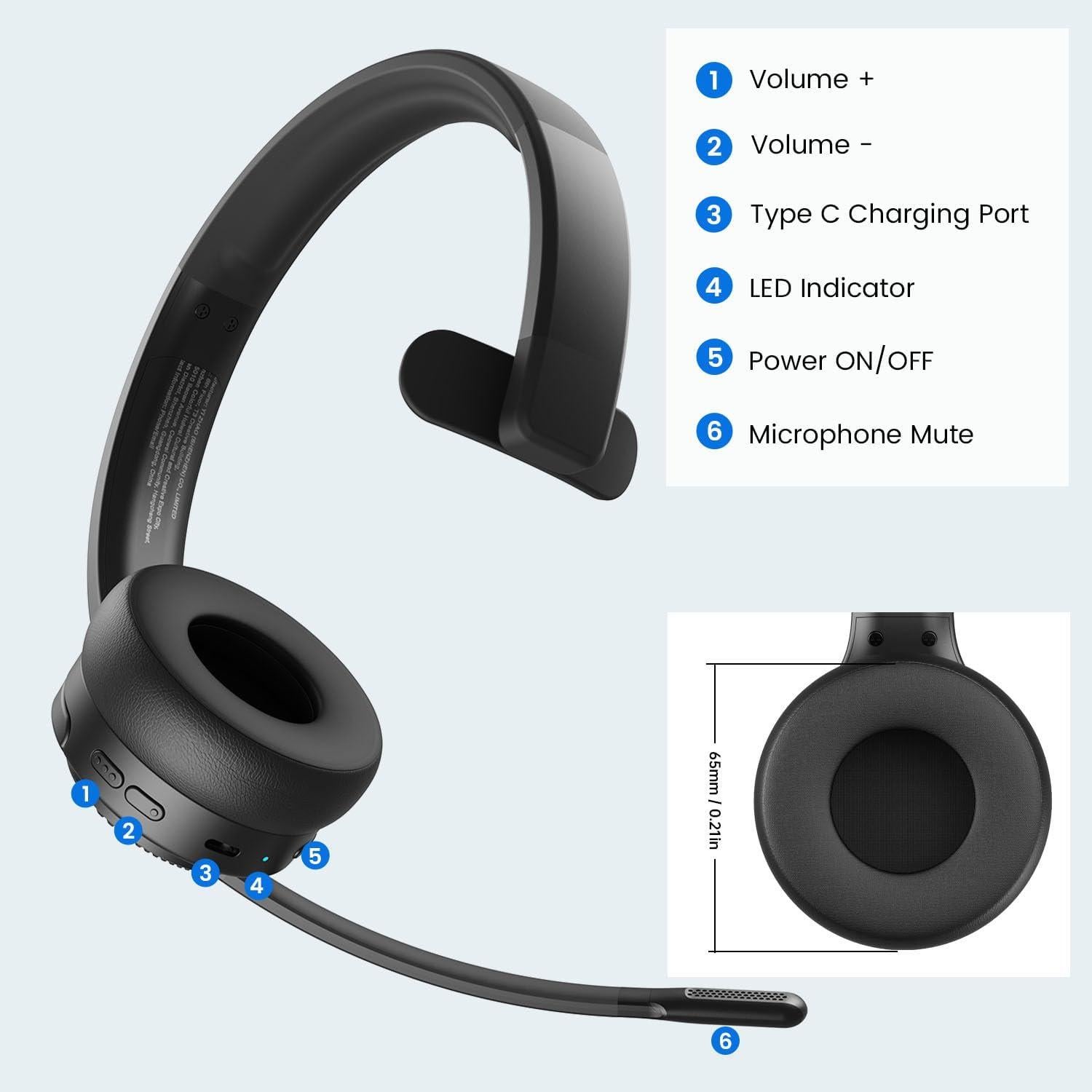 Auriculares Inalámbricos EKSA H3 Bluetooth 5.4 con Micrófono