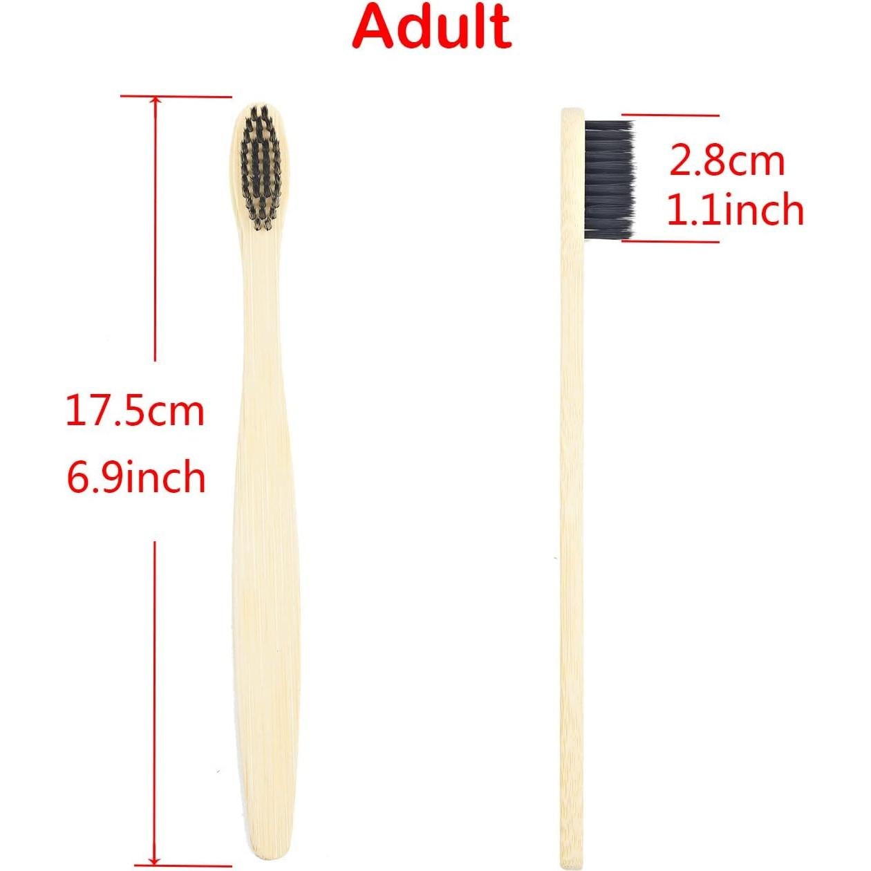 Cepillos de Dientes de Bambú SEVENHEAD 10 Piezas Cerdas Suaves