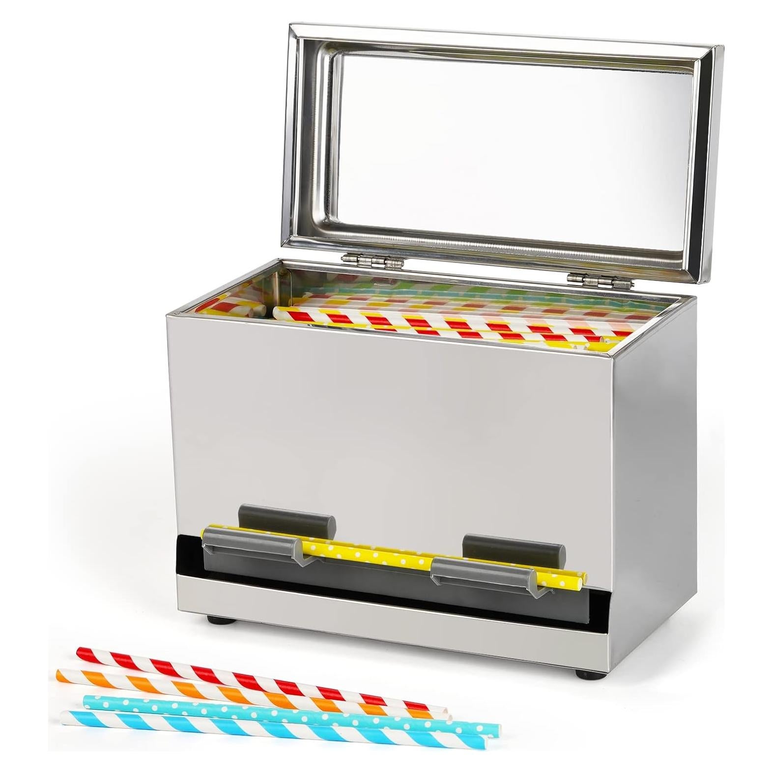 Dispensador de Pajitas Reutilizables Creproly Acero Inoxidable Plata