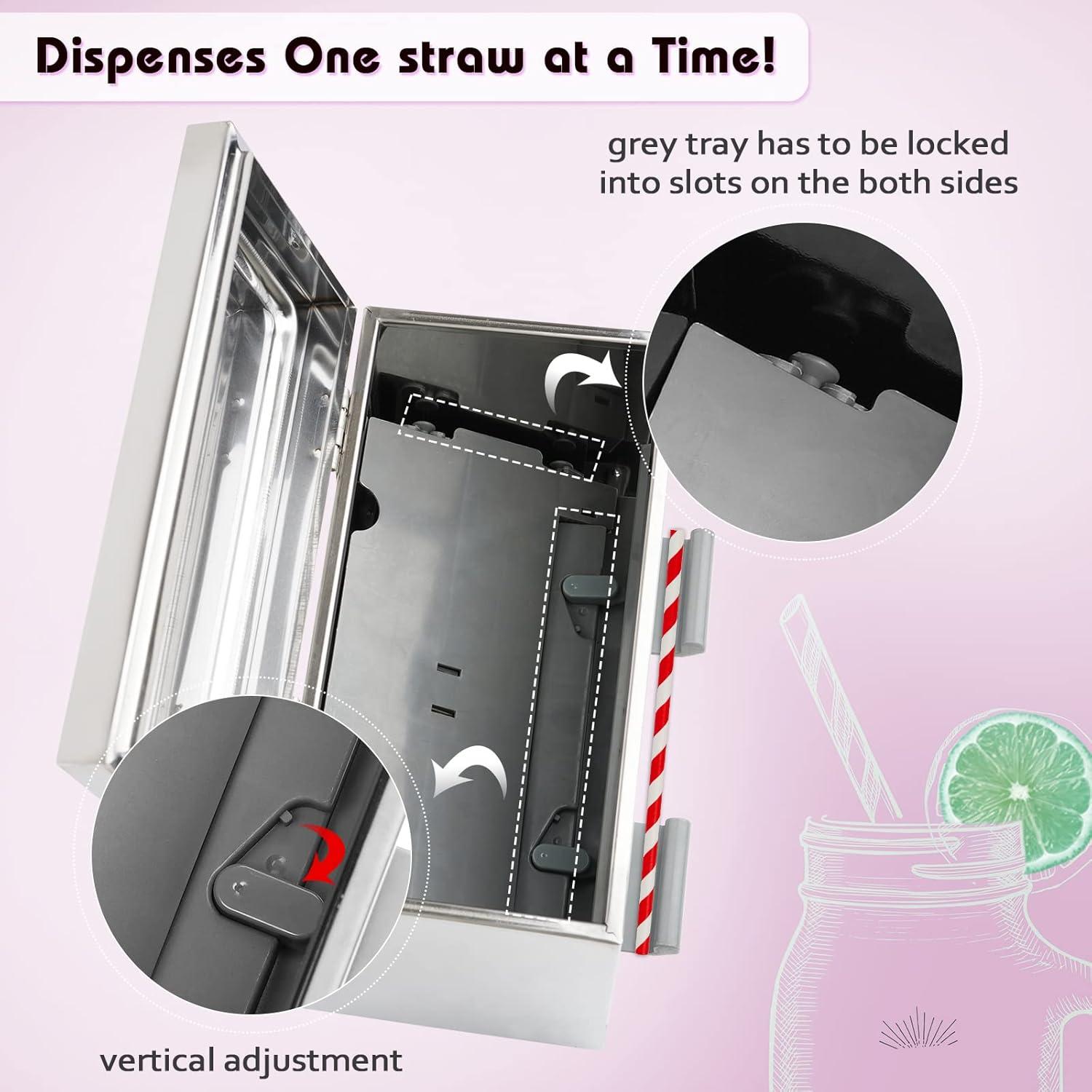 Dispensador de Pajitas Reutilizables Creproly Acero Inoxidable Plata