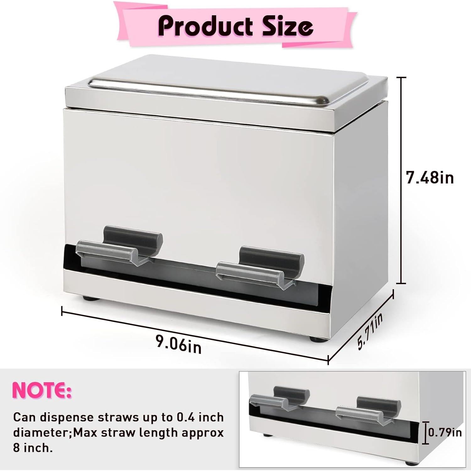 Dispensador de Pajitas Reutilizables Creproly Acero Inoxidable Plata