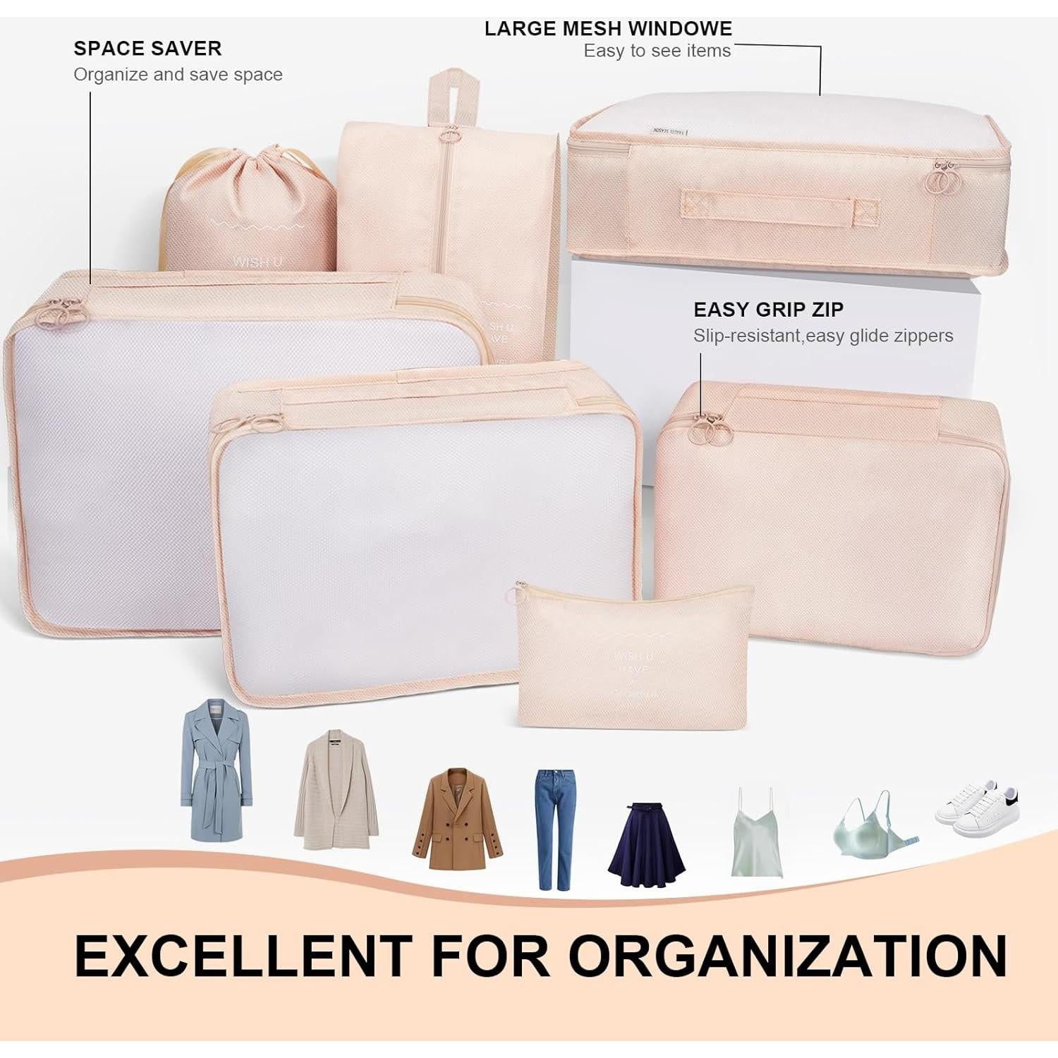 Set de 10 Cubos de Empaque para Viaje FACONSI - Organizador de Maleta