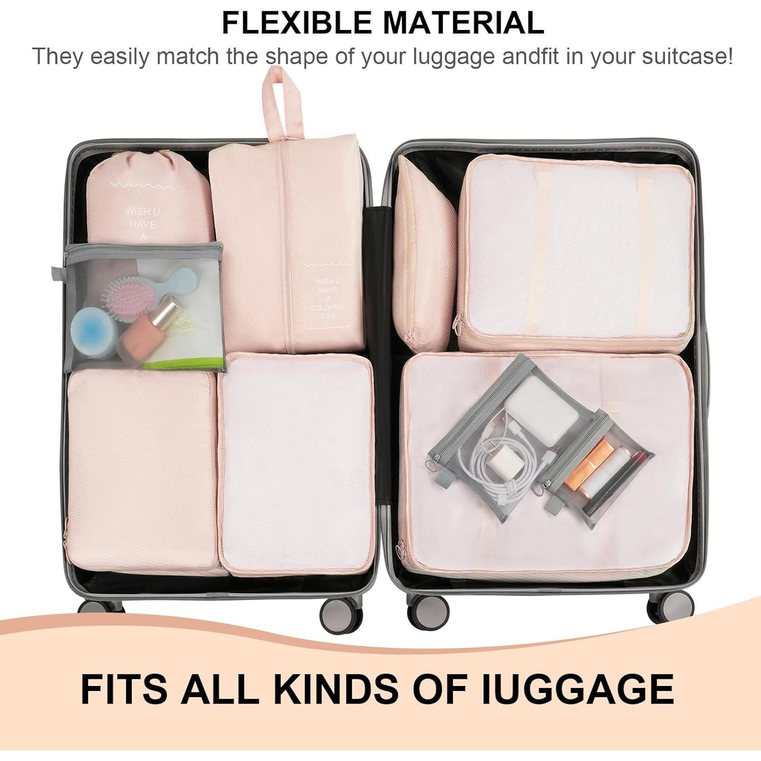 Set de 10 Cubos de Empaque para Viaje FACONSI - Organizador de Maleta