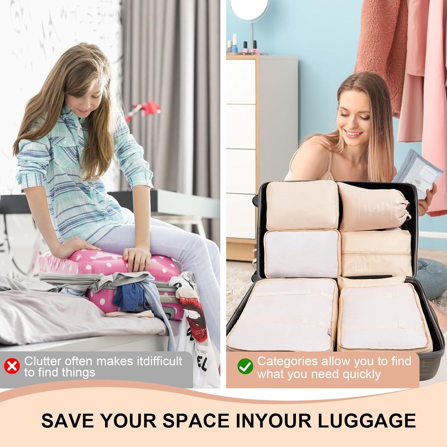 Set de 10 Cubos de Empaque para Viaje FACONSI - Organizador de Maleta