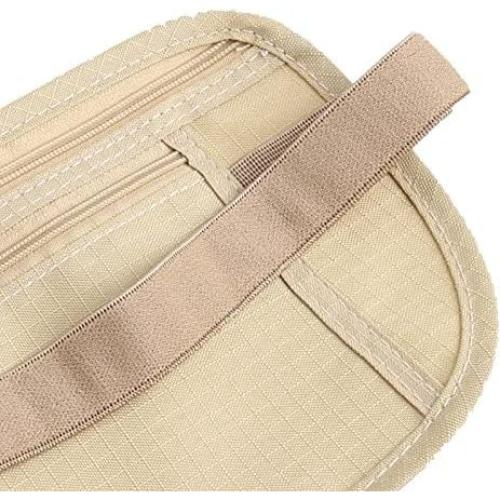 Cinturón de Dinero RFID Antirrobo Youngy Caqui 13x26cm