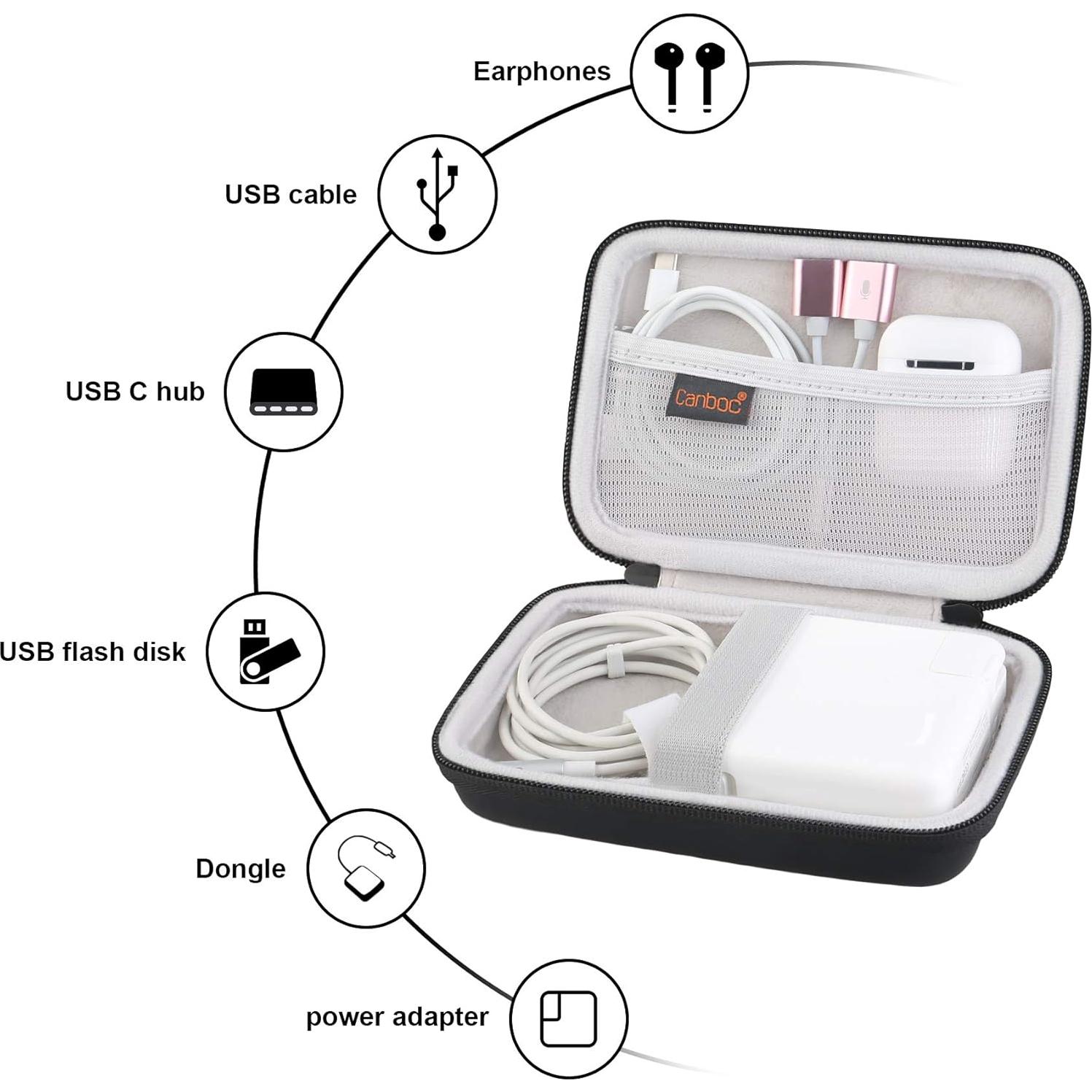 Funda de Transporte Canboc para Cargador MacBook Air Pro Negra