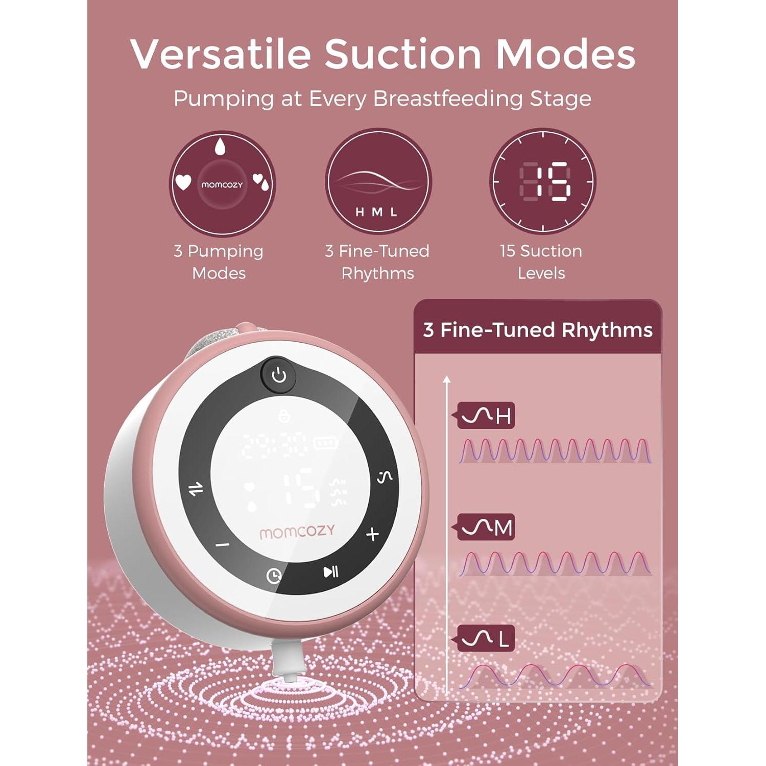 Extractor de Leche Eléctrico Momcozy V1 Pro Manos Libres Rojo