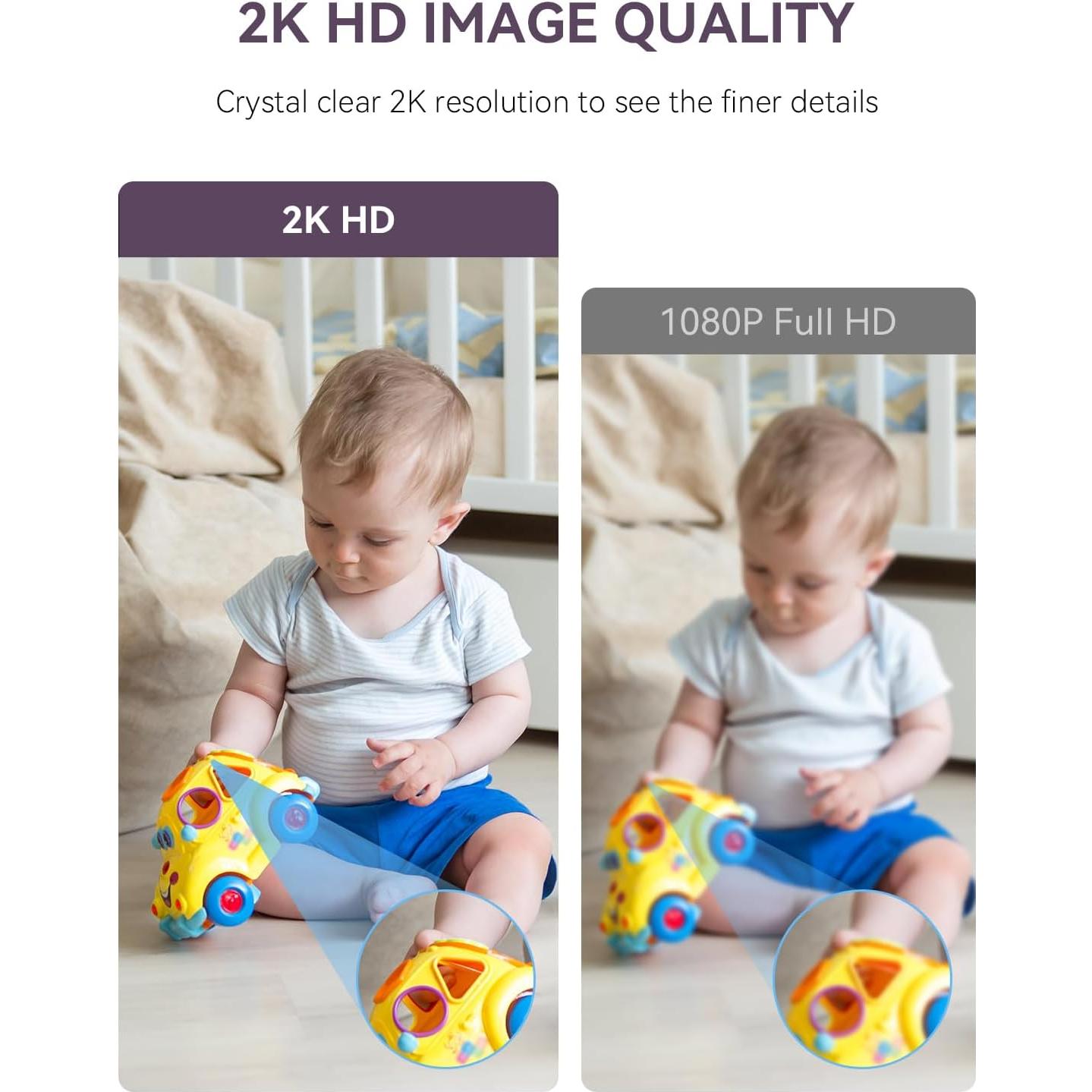 Cámara de Monitoreo para Bebés Comfyer BM02 2K HD con Visión Nocturna