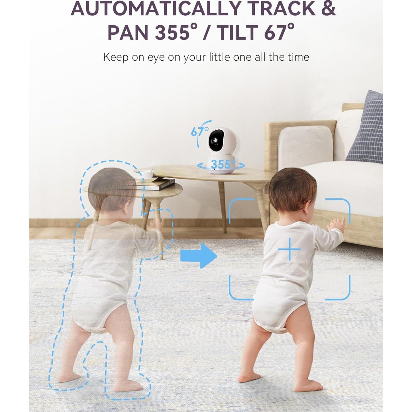 Cámara de Monitoreo para Bebés Comfyer BM02 2K HD con Visión Nocturna