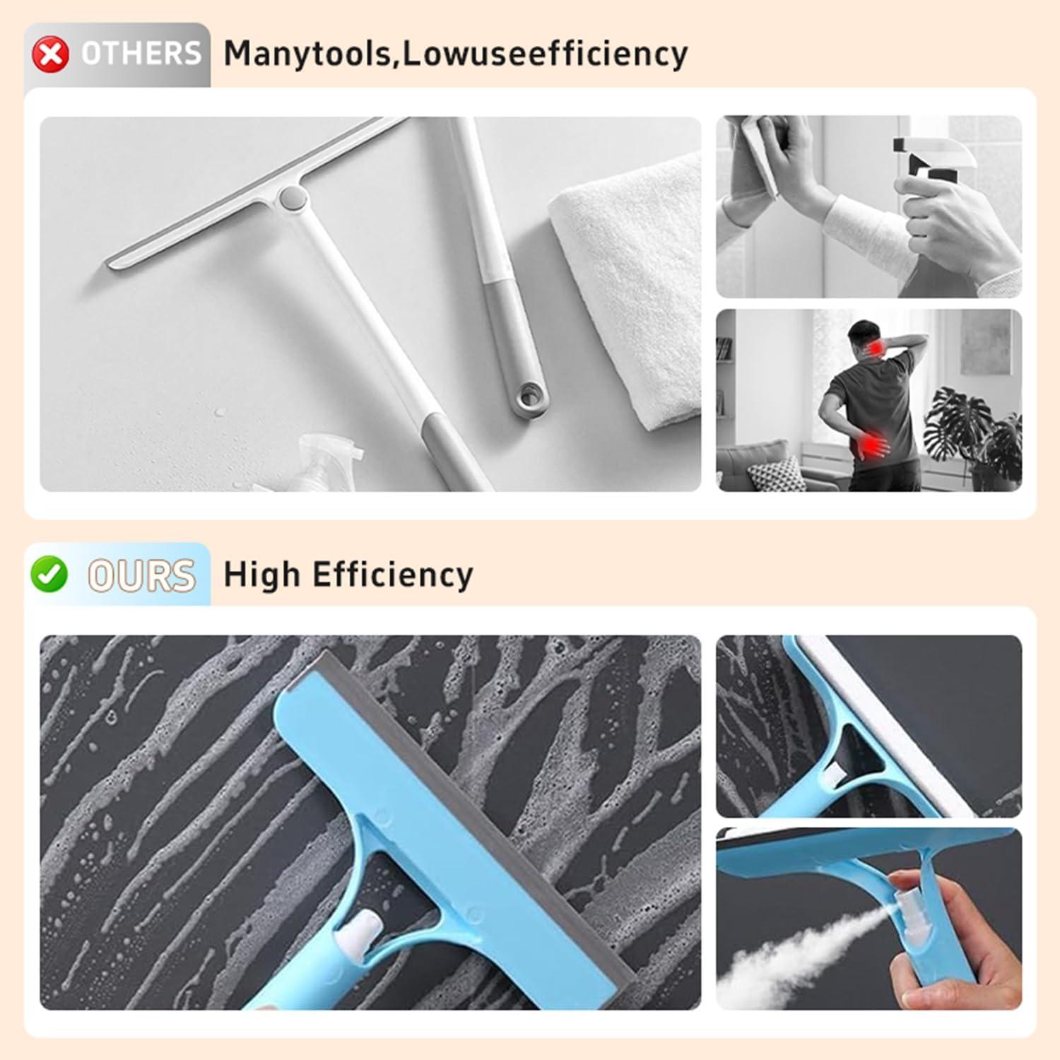 Raspador de limpieza de ventanas 3 en 1 Genérico con rociador