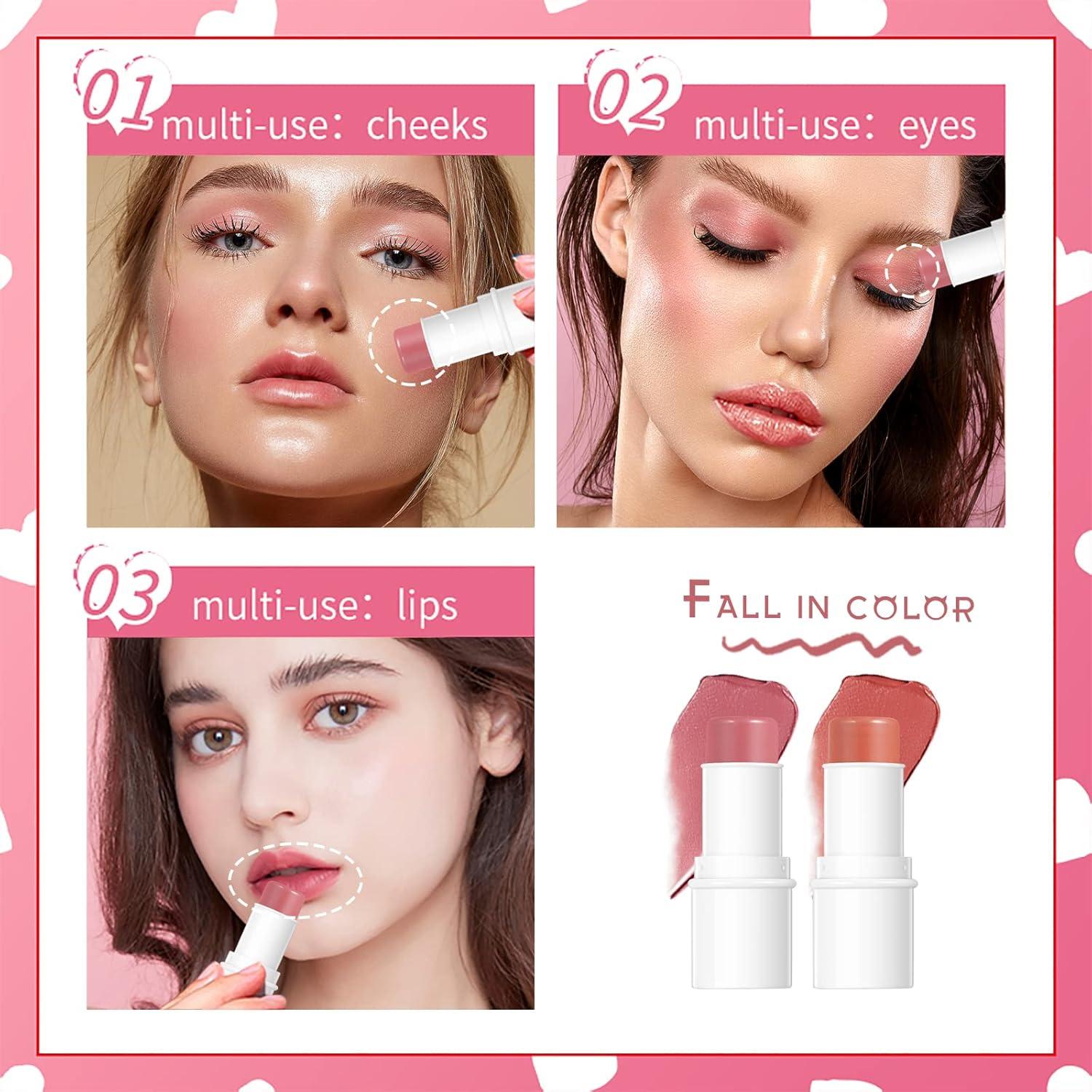 Kit de Maquillaje MEICOLY 3 en 1: Contorno, Rubor, Iluminador