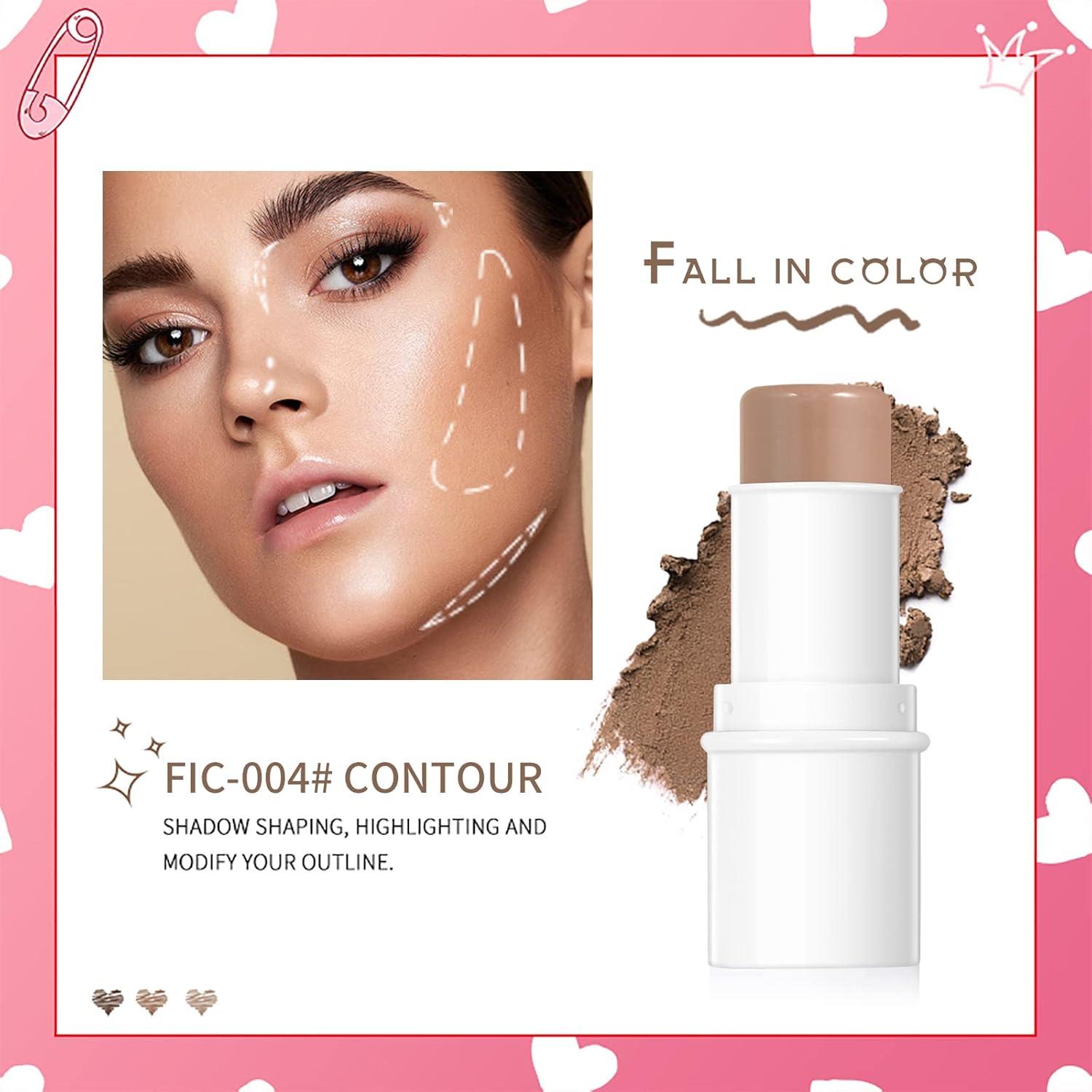 Kit de Maquillaje MEICOLY 3 en 1: Contorno, Rubor, Iluminador