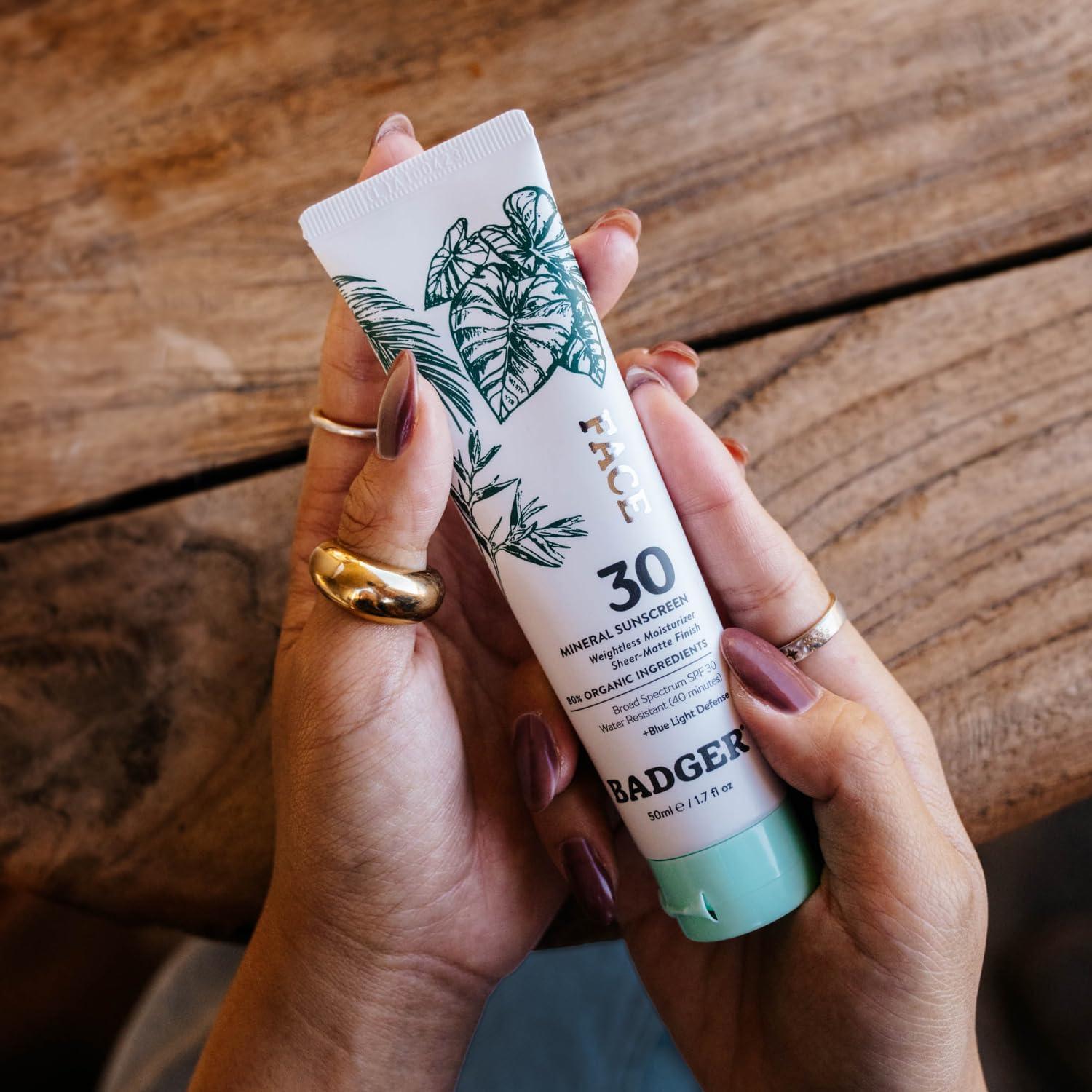 Protector Solar Mineral Facial Badger SPF 30 - Paquete de 2